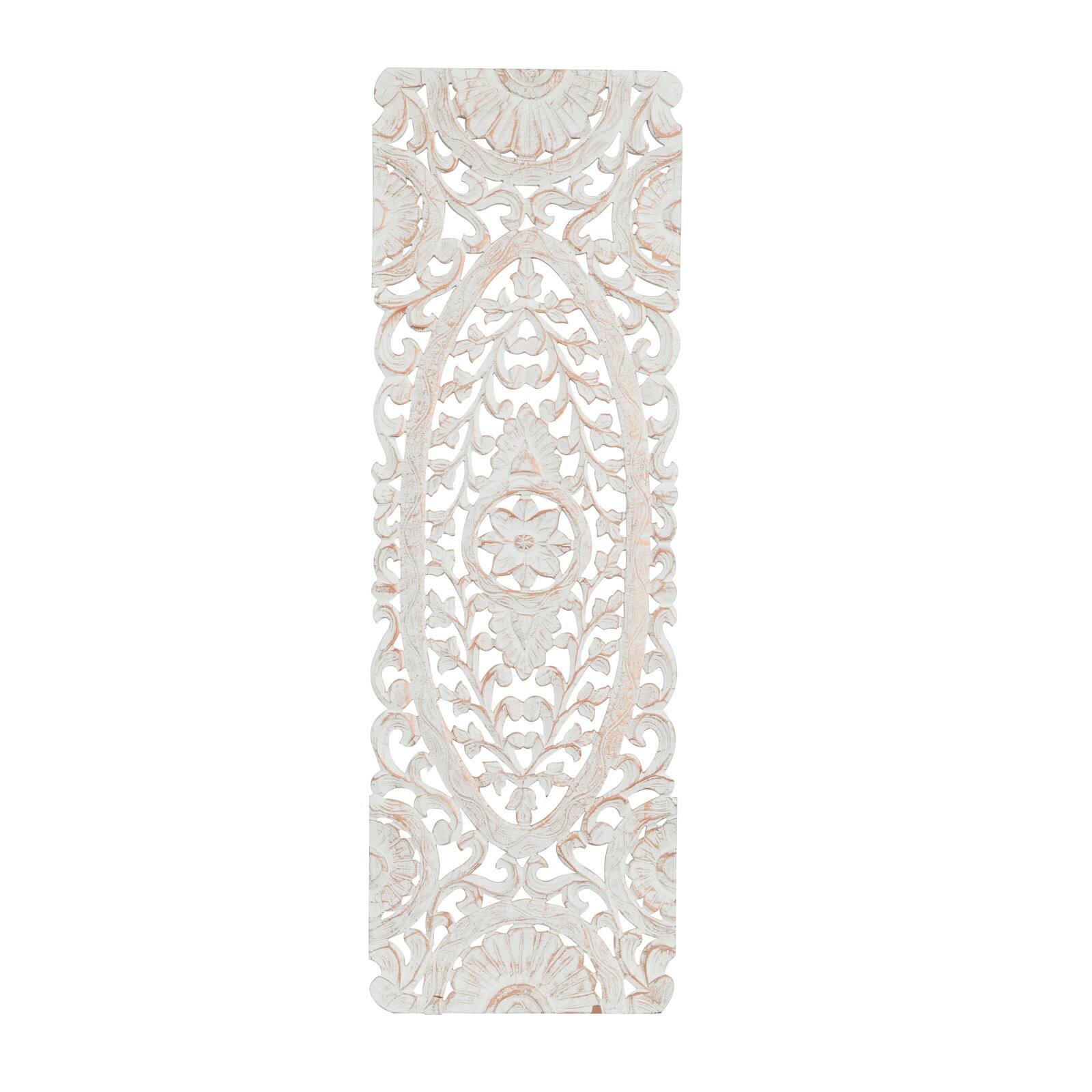 White Wood Traditional Wall Decor, 48 x 16 By Ivory And Iris