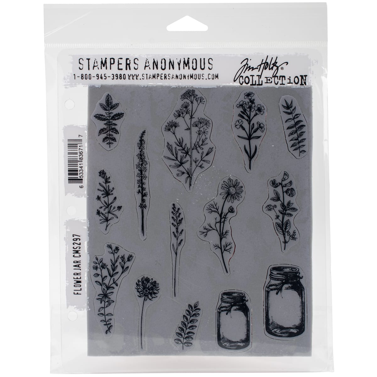 Stampers Anonymous Tim Holtz&#xAE; Flower Jar Cling Stamps