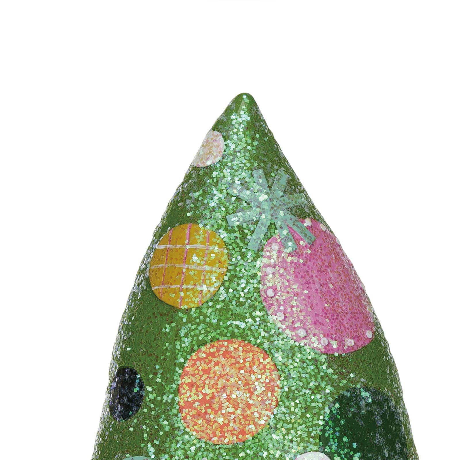 Hello Honey® 6.25" Multicolor Dots Glitter Christmas Tree Figurine