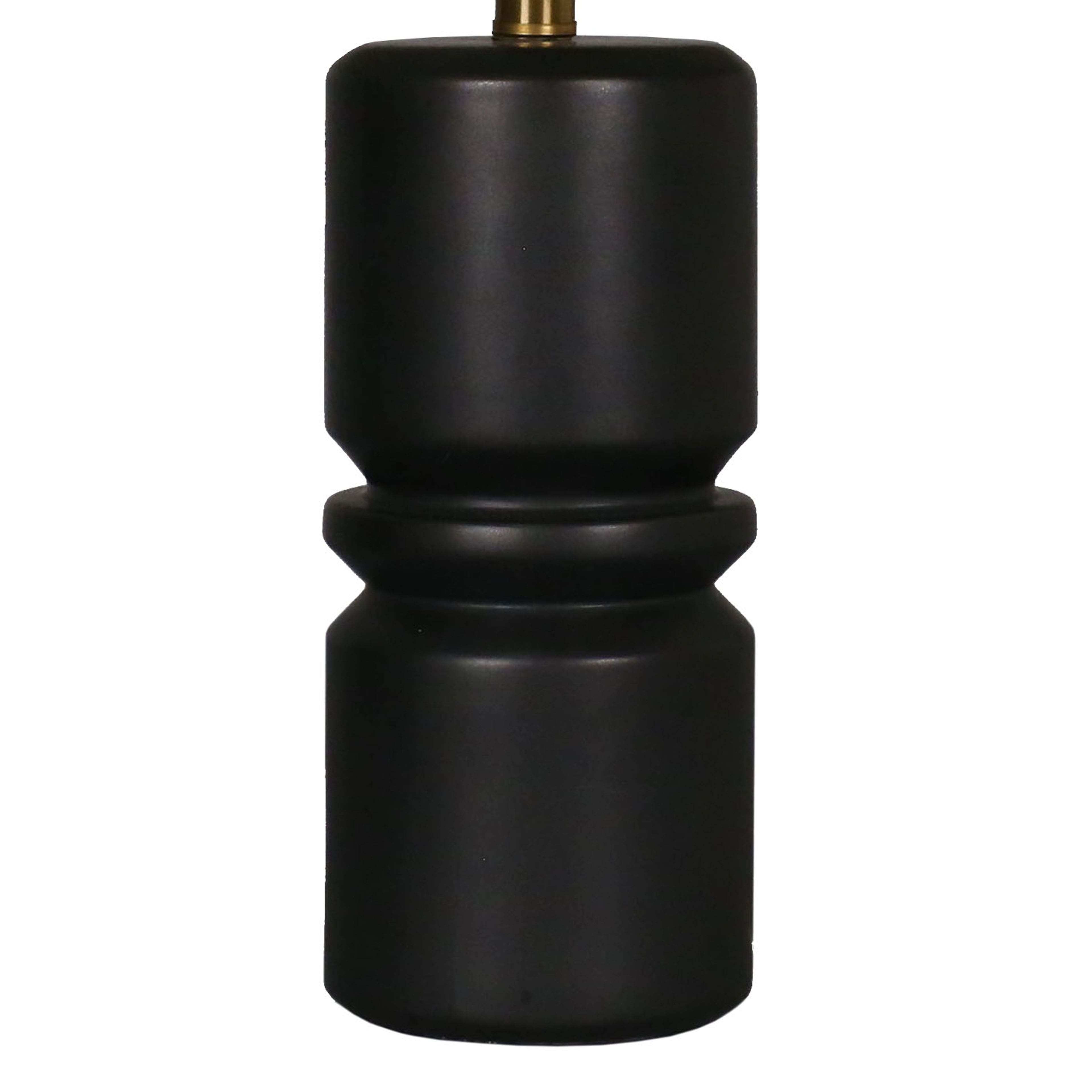 22" Black Ceramic Table Lamp with White Fabric Shade by Ashland®