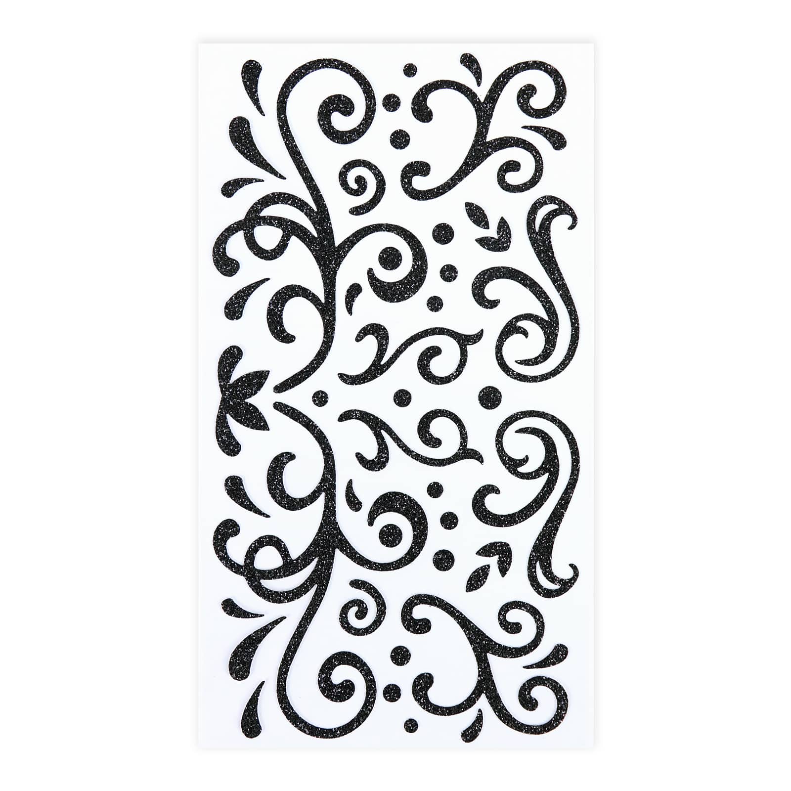 Black Glitter Swirl Stickers by Recollections&#x2122;
