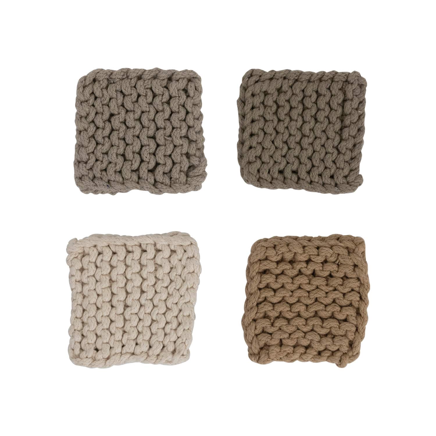 Square Cotton Crocheted Coaster Set
