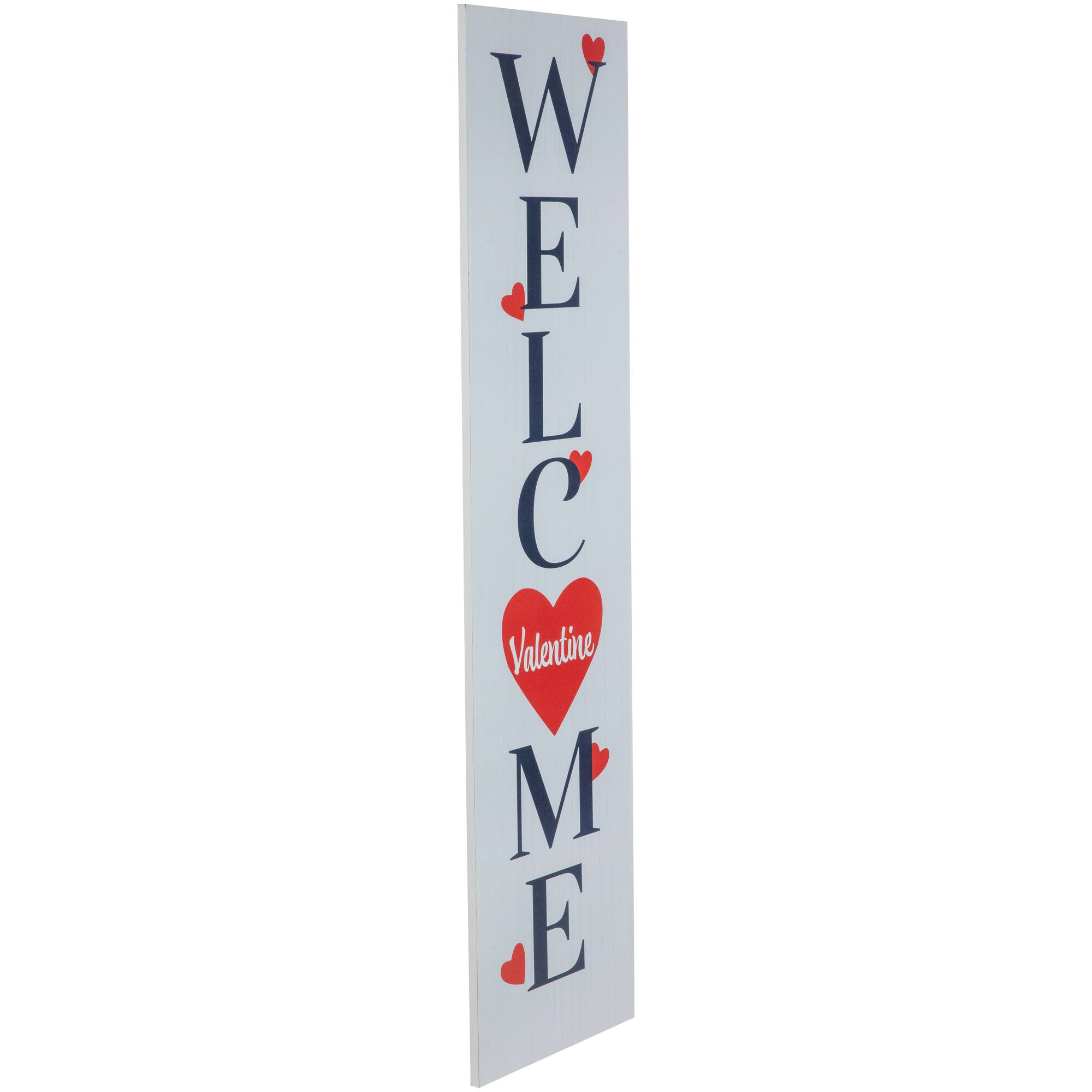 38" Valentine's Day Welcome Wooden Porch Board Sign
