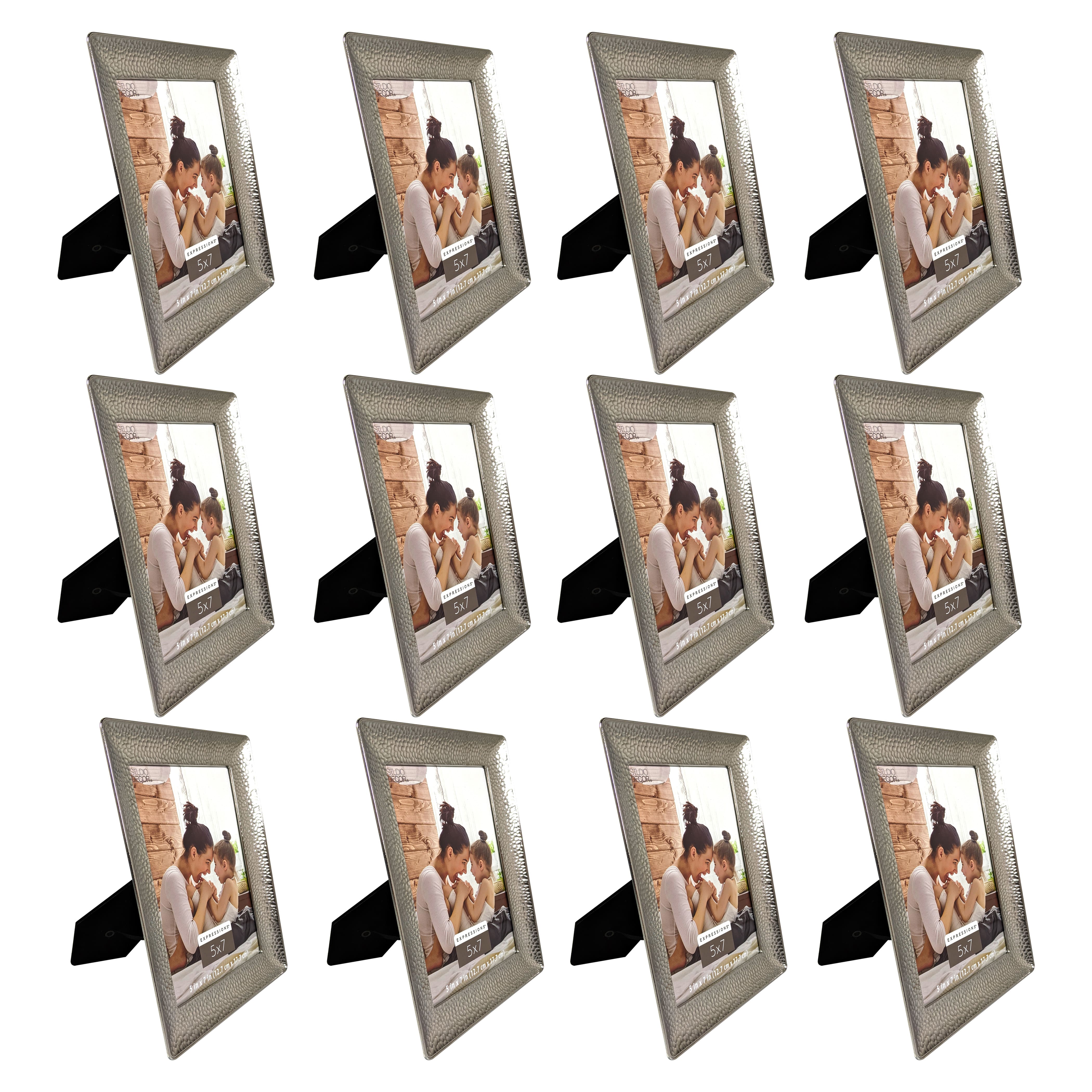 12 Pack: Silver Hammered Metal 5" x 7" Frame, Expressions™ by Studio Décor®