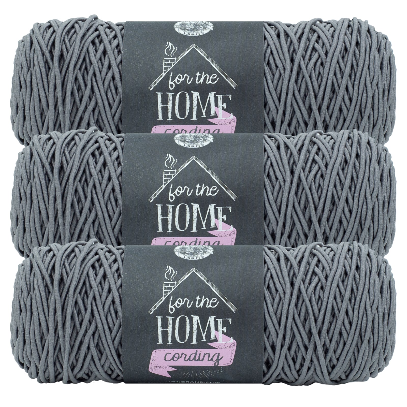 Lion Brand Yarn For the Home Cording Black Medium Recycled Cotton