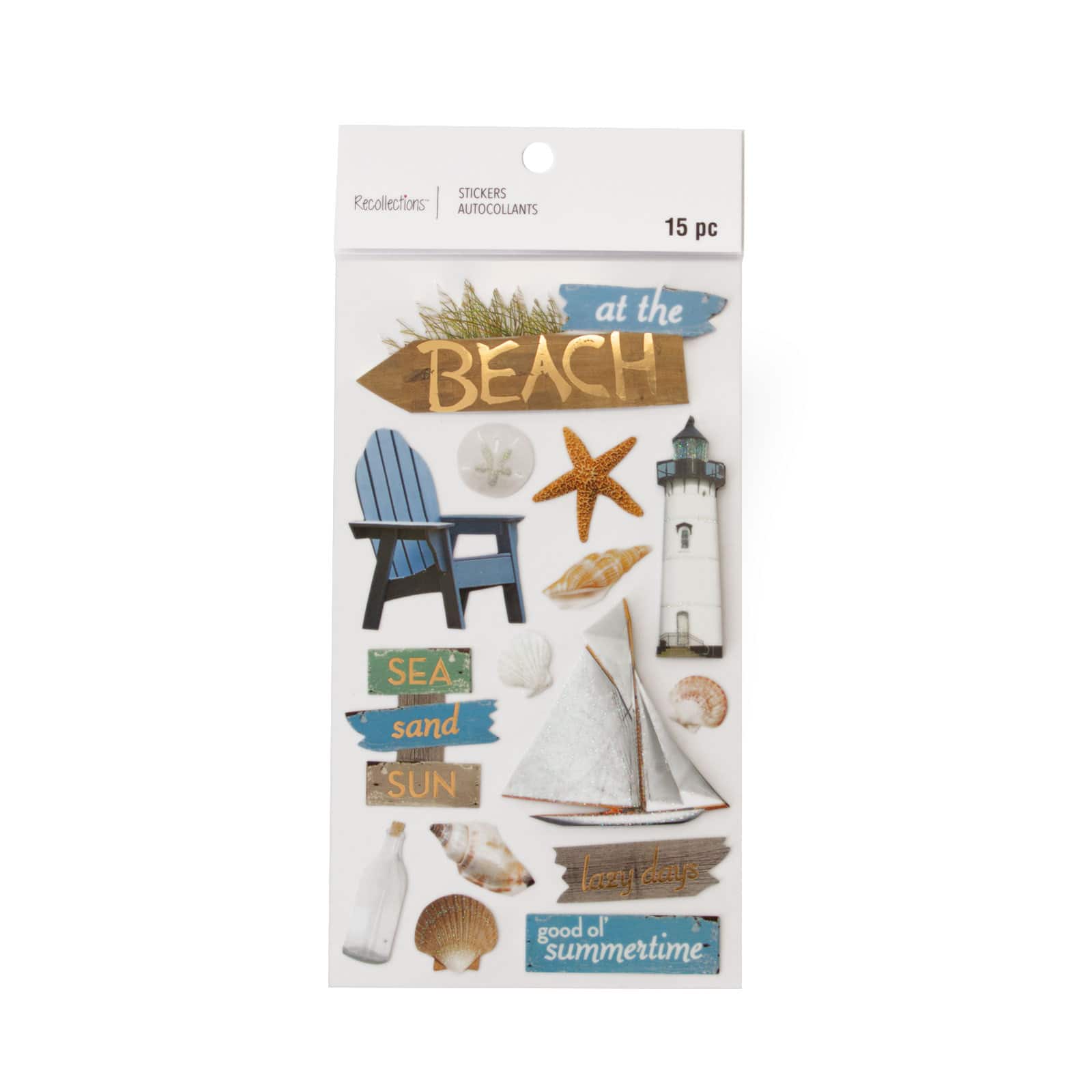 12 Pack: At the Beach Stickers by Recollections™