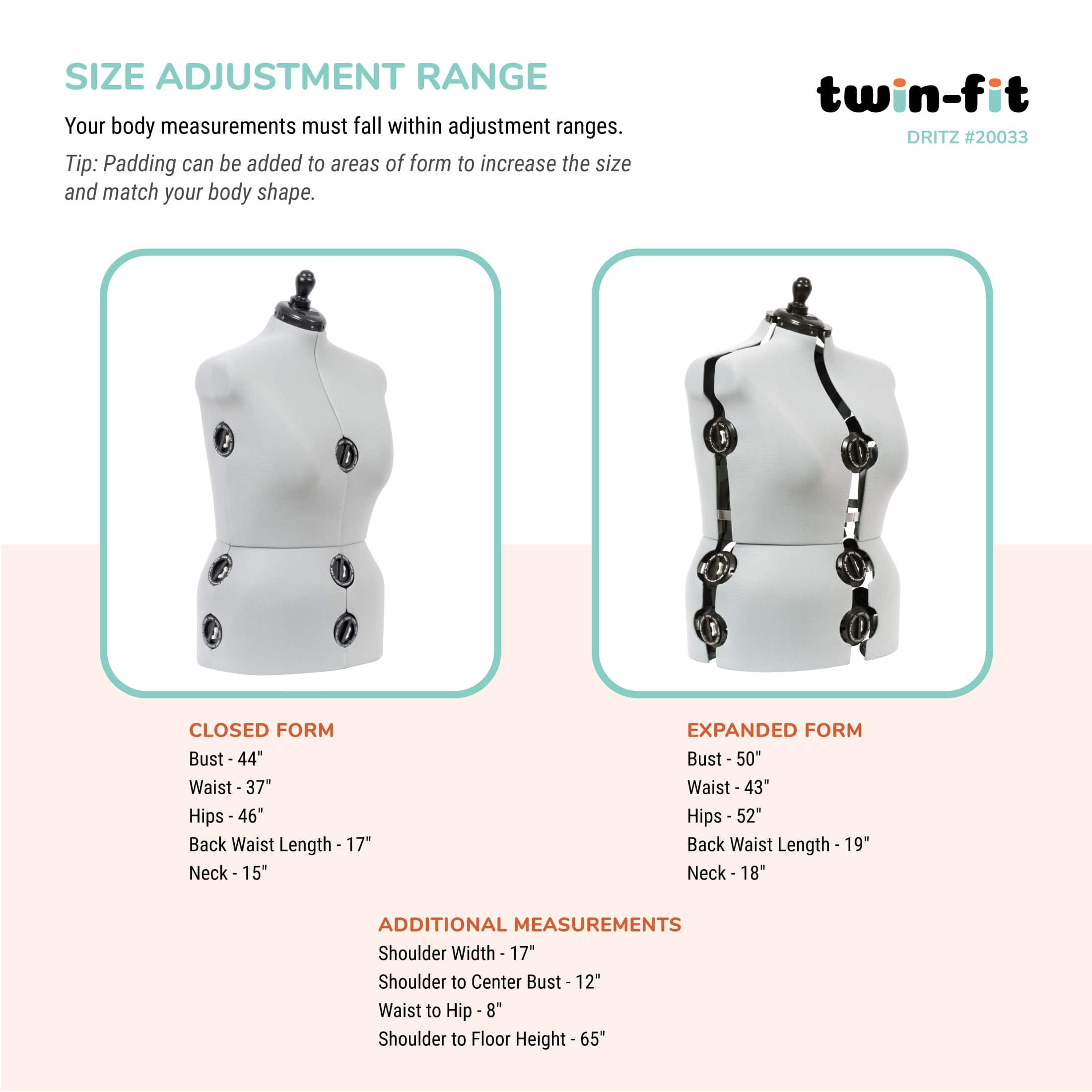 Dritz® Twin-Fit Large Dress Form with Adjustable Tri-Pod Stand
