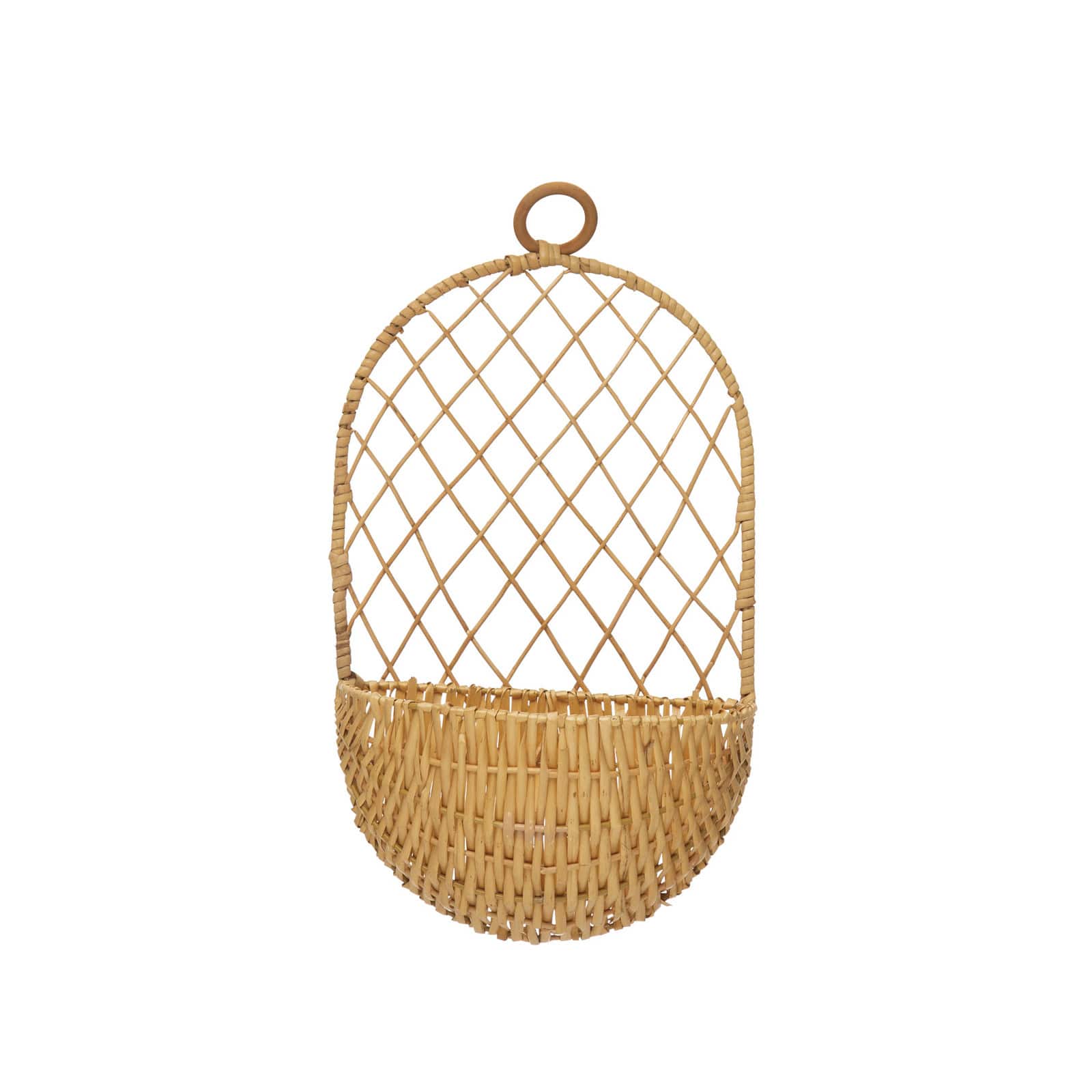 Hello Honey® Natural Handwoven Hanging Wicker Basket