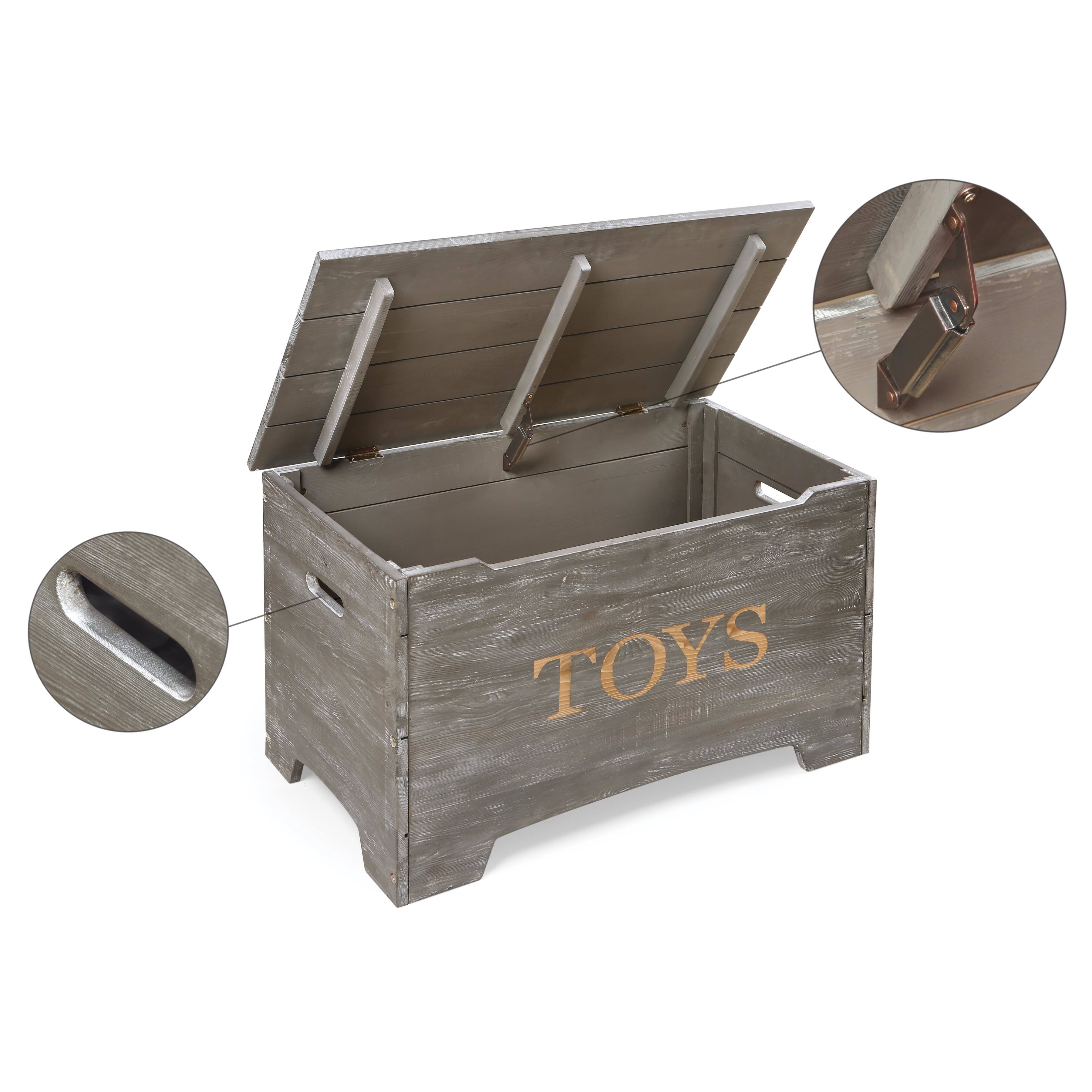 Badger Basket Vintage Gray Solid Wood Rustic Toy Box