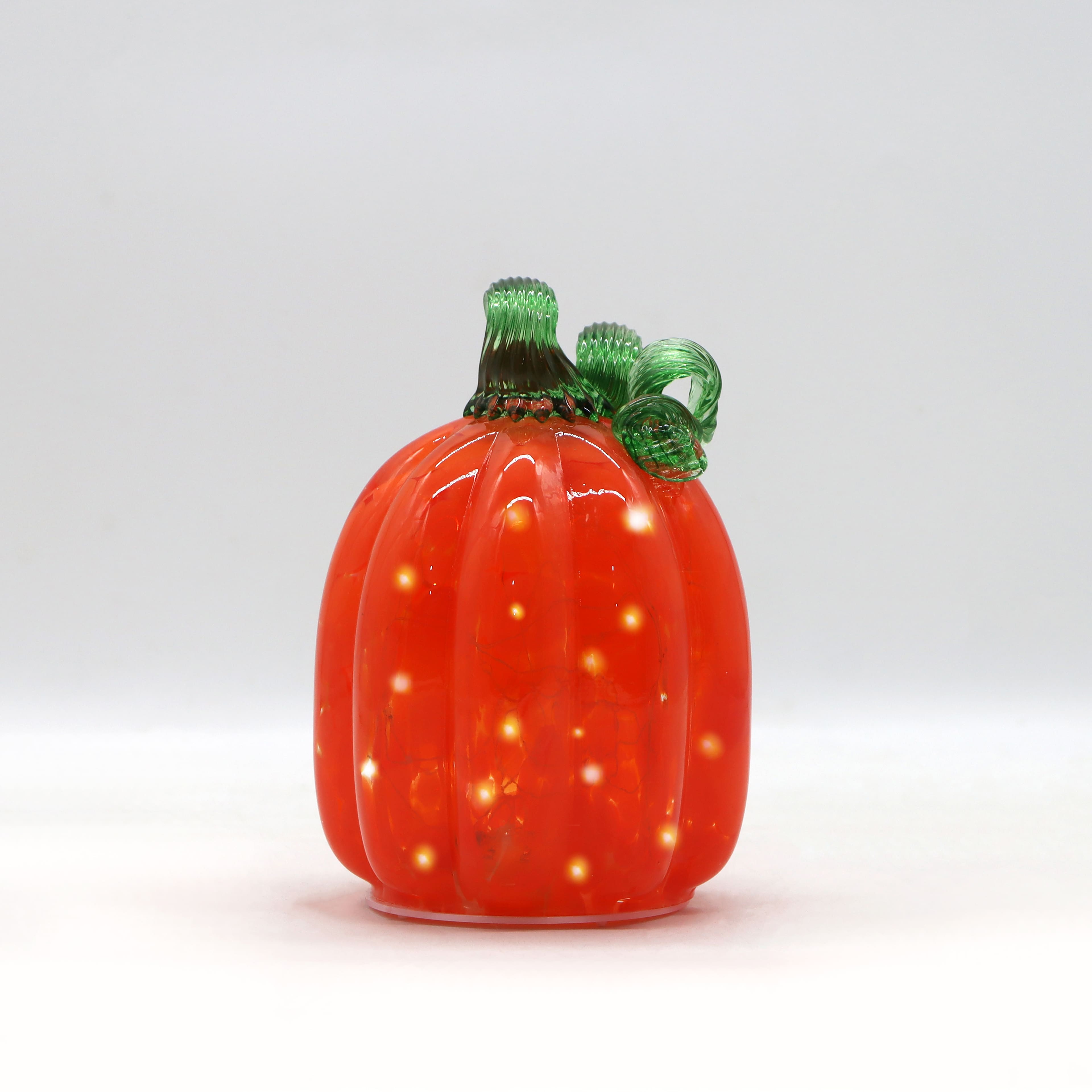  Small Warm White LED Orange Glass Pumpkin by Ashland&#xAE;