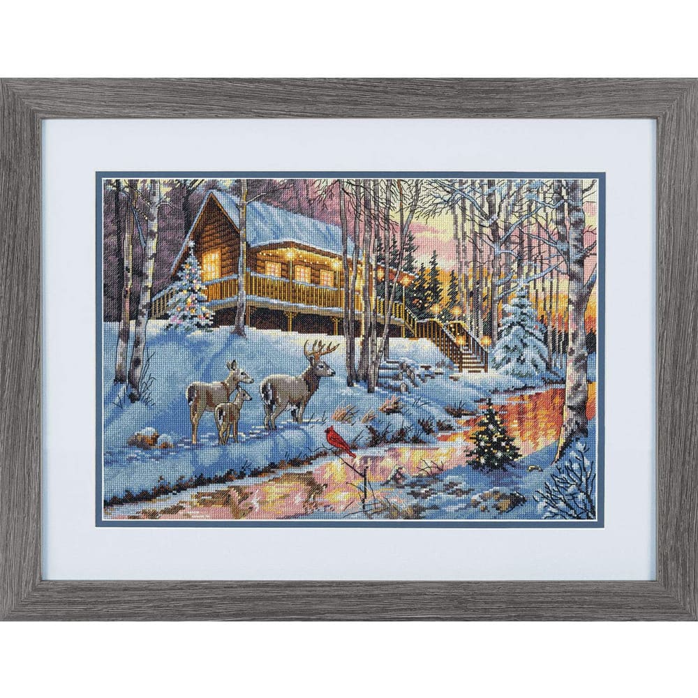 Dimensions® Winter Cabin Christmas Cross Stitch Kit | Cross Stitch ...