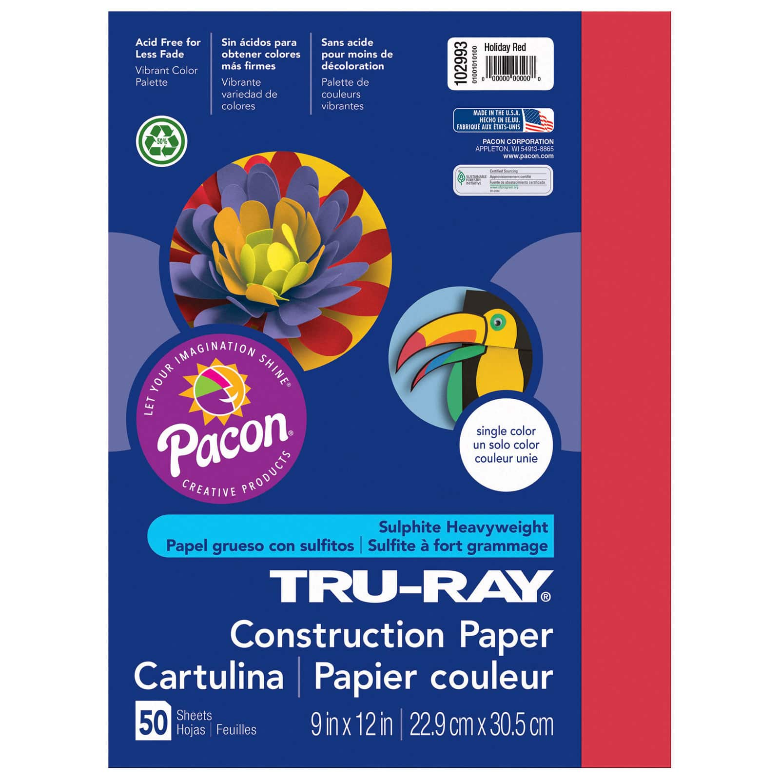 Tru-Ray&#xAE; 9&#x22; x 12&#x22; Construction Paper, 5 Packs of 50 Sheets