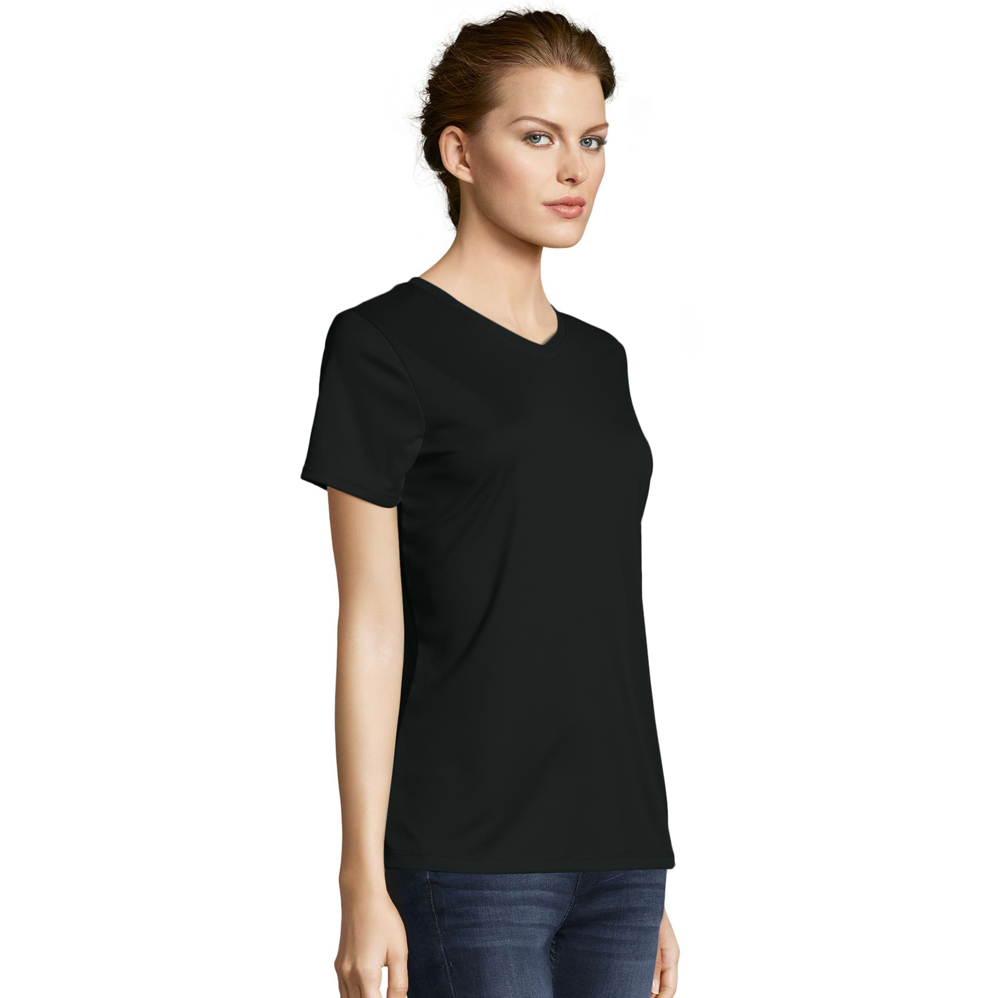 Hanes Sport CoolDri V-Neck Ladies T-Shirt