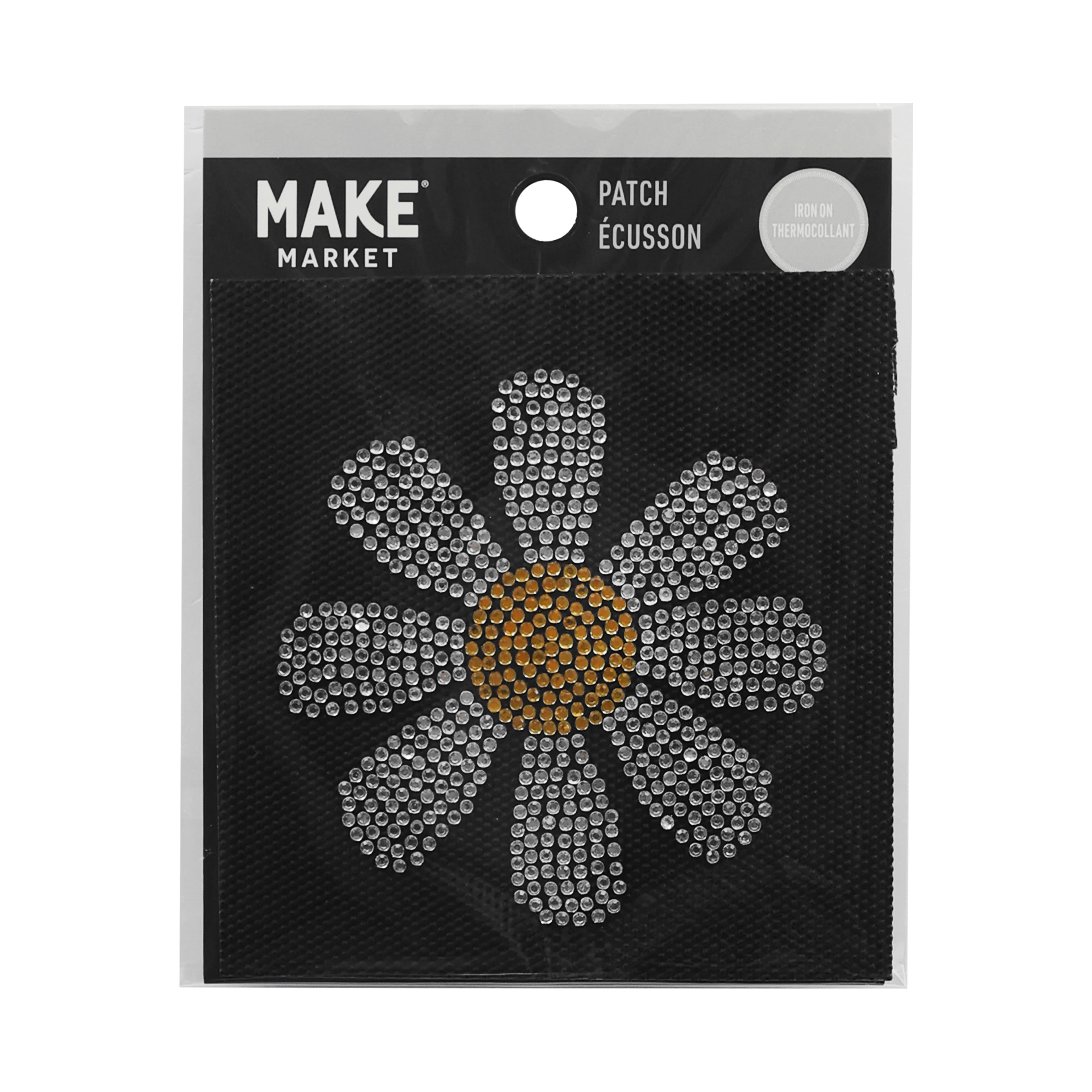3&#x22; Rhinestone Daisy Iron On Patch by Make Market&#xAE;