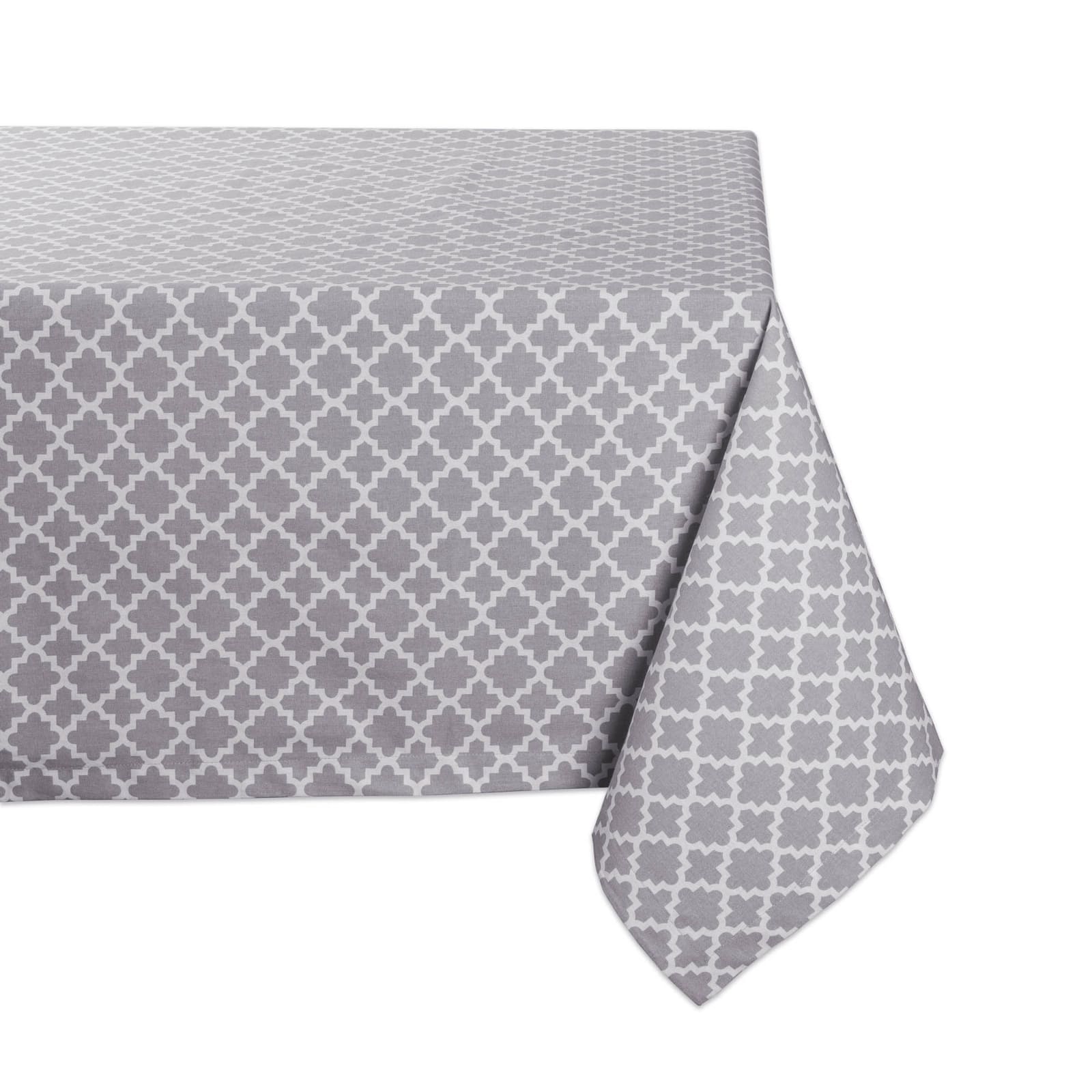 Gray Lattice Tablecloth 60&#x22; x 104&#x22;