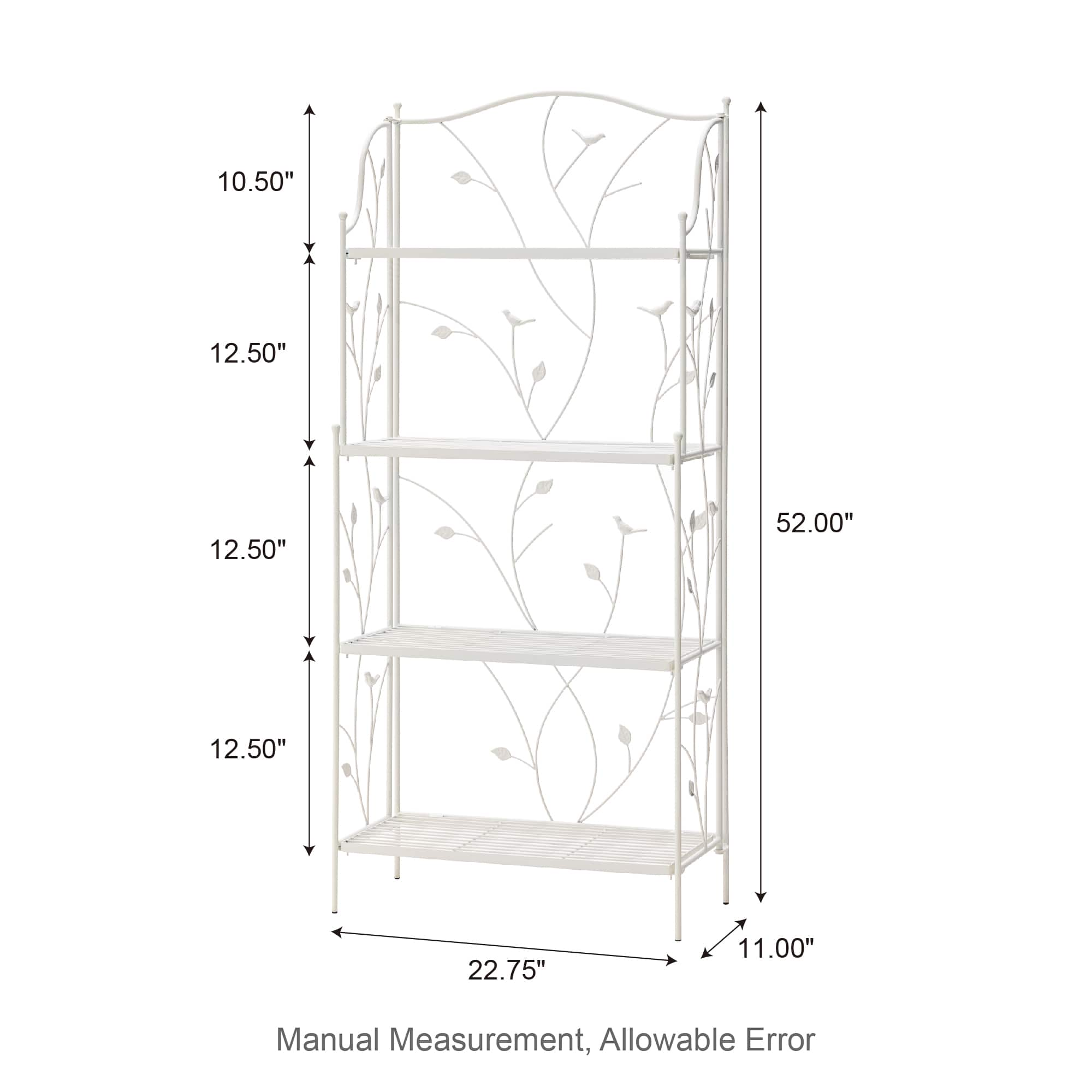 Glitzhome&#xAE; 4ft. Metal 4-Tiered Rectangular Shelf Stand