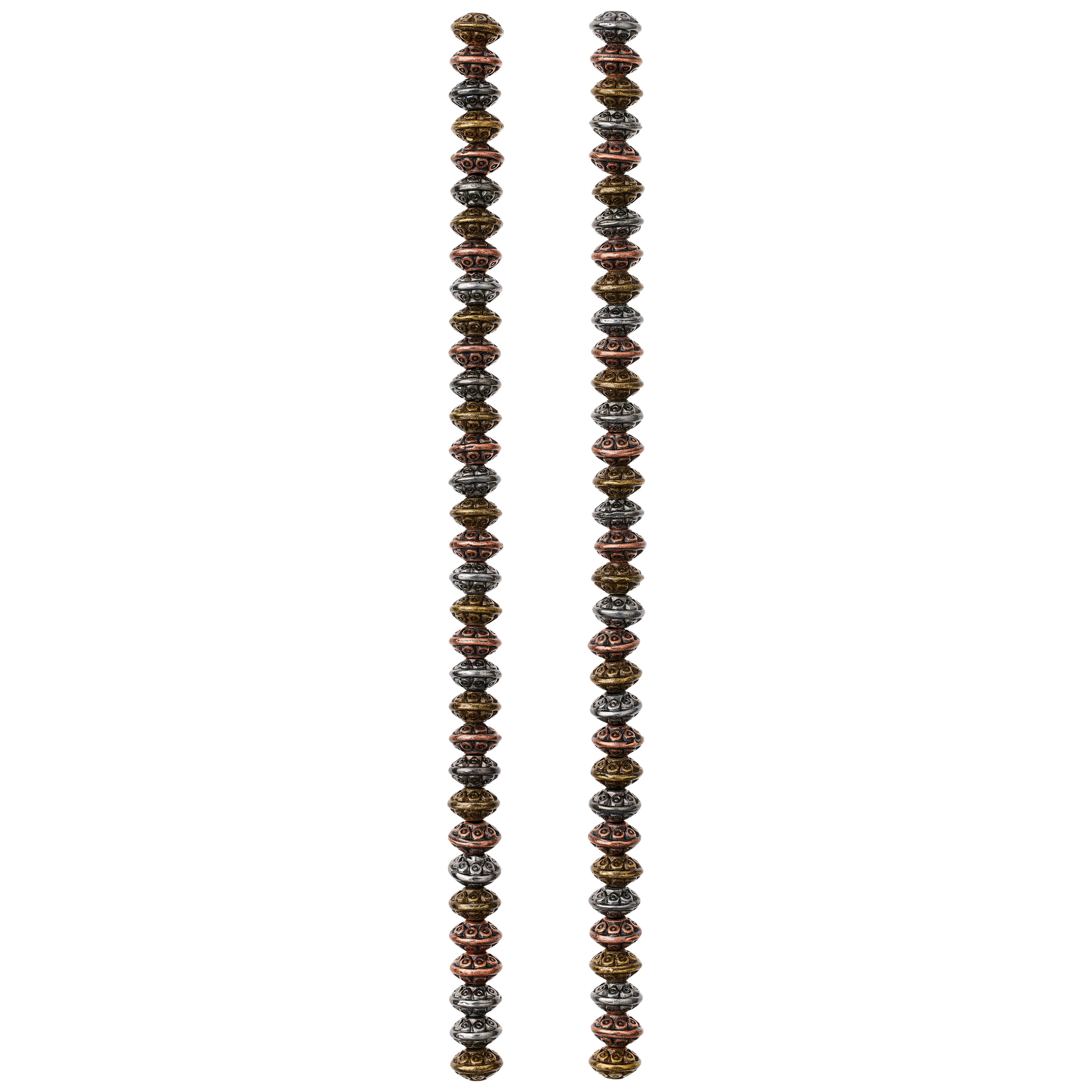12 Pack: Carved Metal Rondelle Beads, 6mm by Bead Landing™
