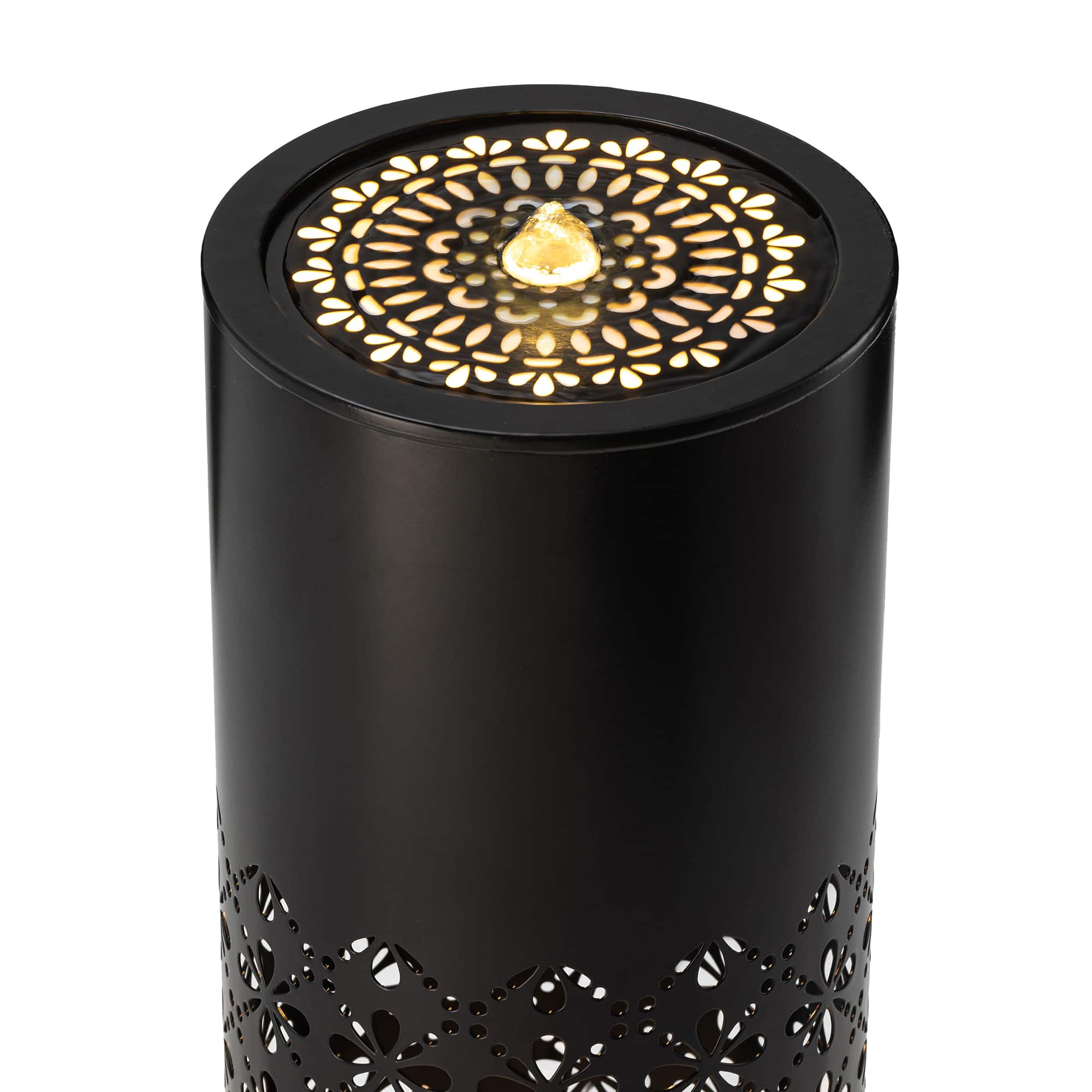 Glitzhome® 23.5" Metal LED Cutout Pattern Outdoor Fountain