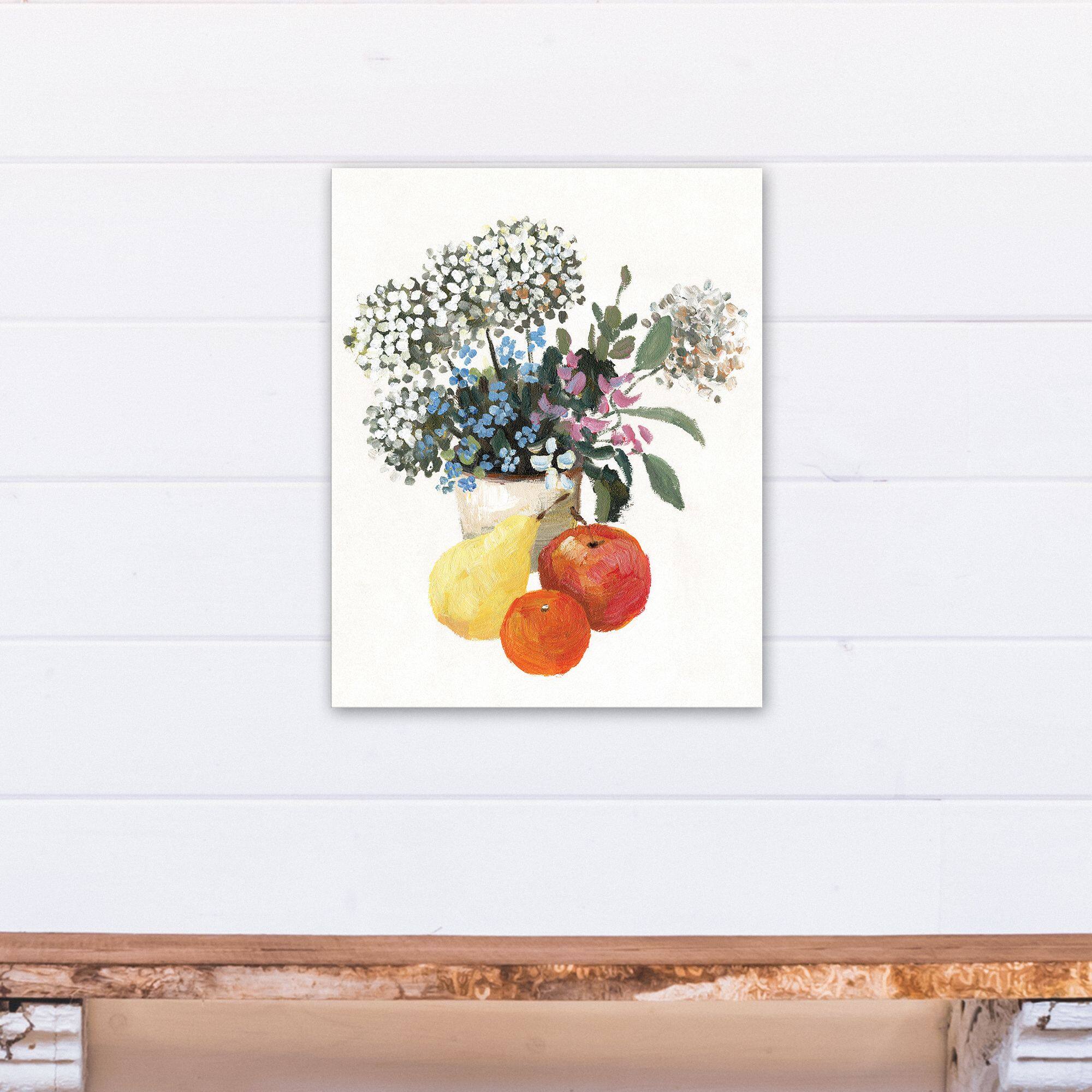 Fruit and Flower Still Life 16" x 20" Canvas Wall Art