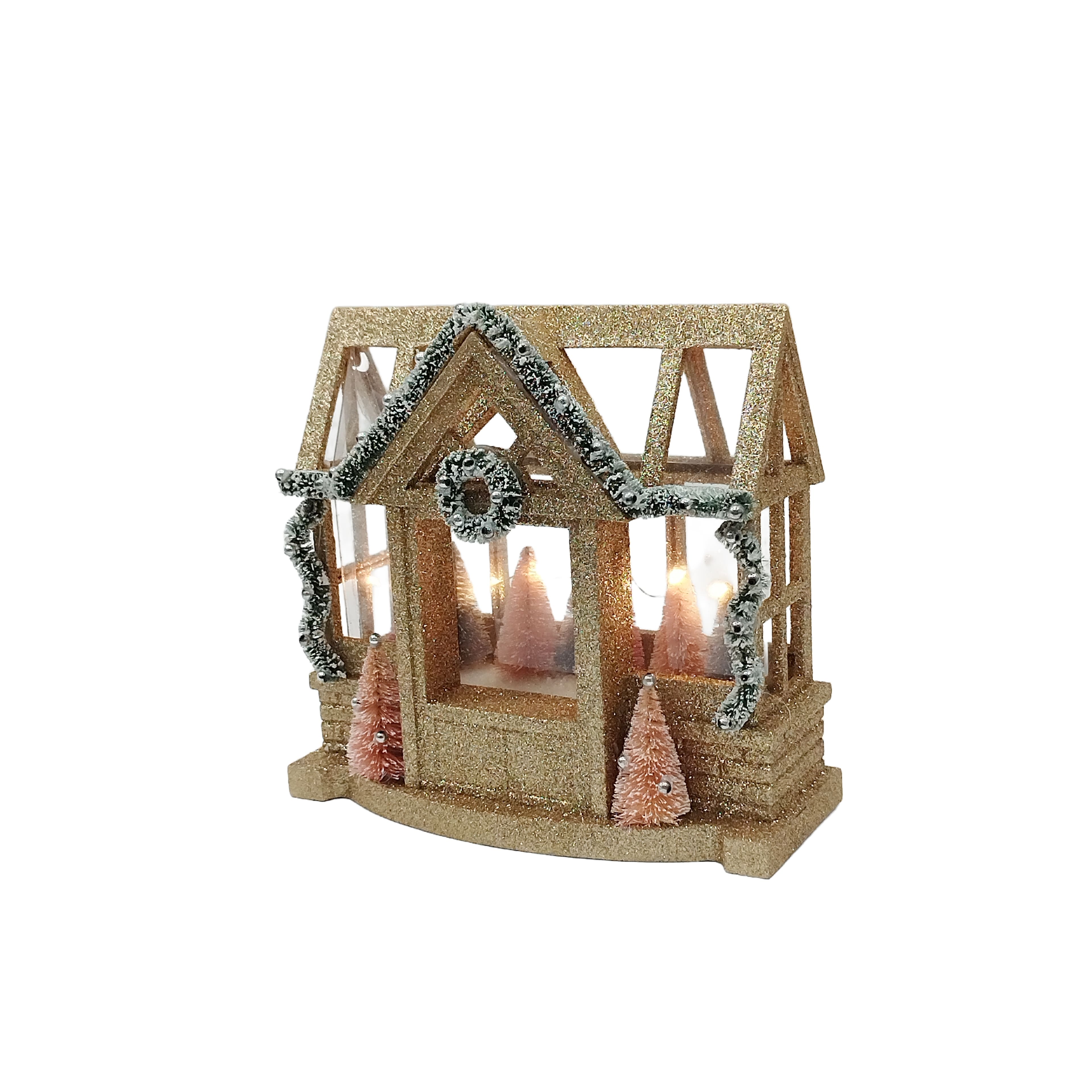 8&#x22; Gold Glitter House LED Tabletop D&#xE9;cor by Ashland&#xAE;