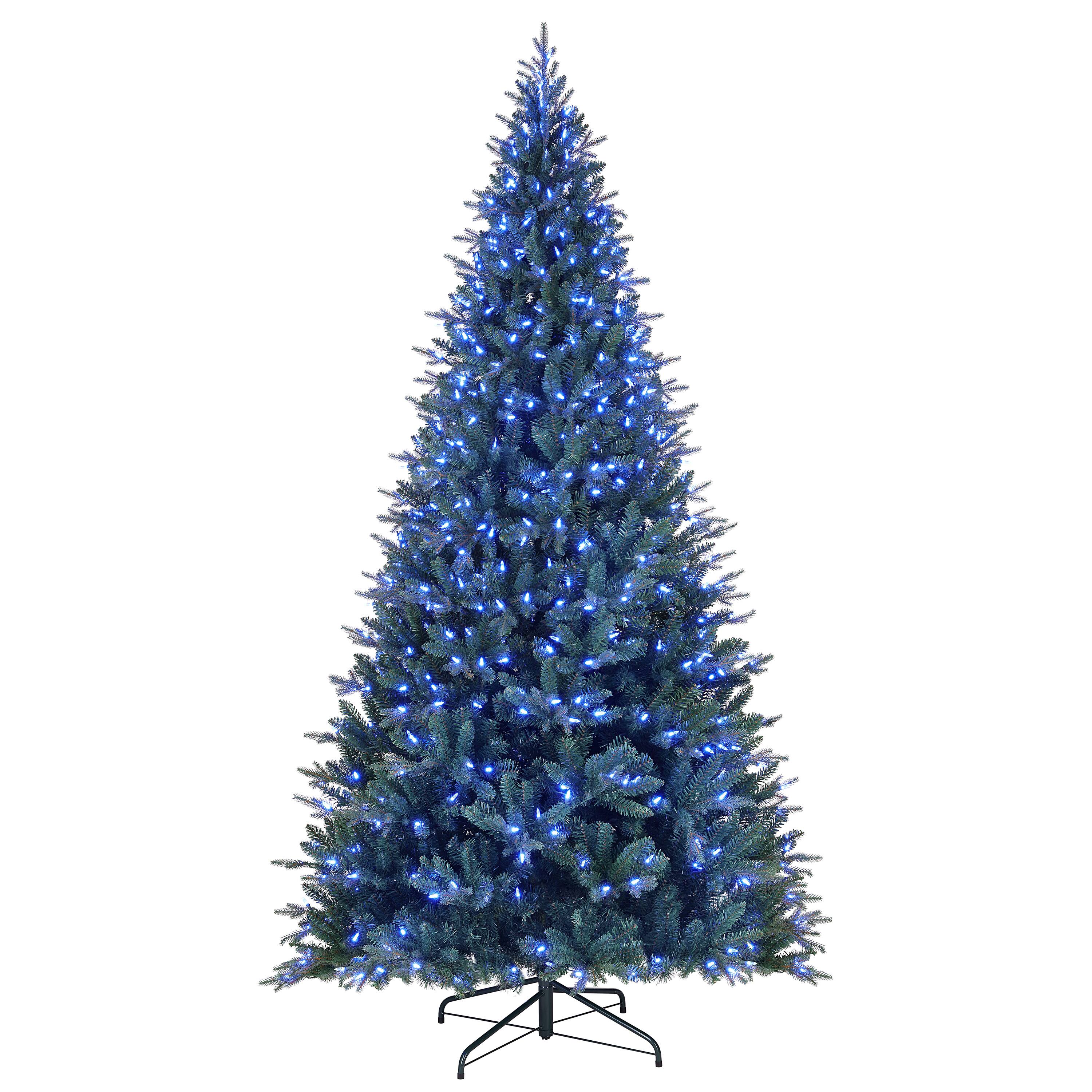 9ft. Pre-Lit Alexa Enabled Vermont Spruce Artificial Christmas Tree, Multicolor LED Lights