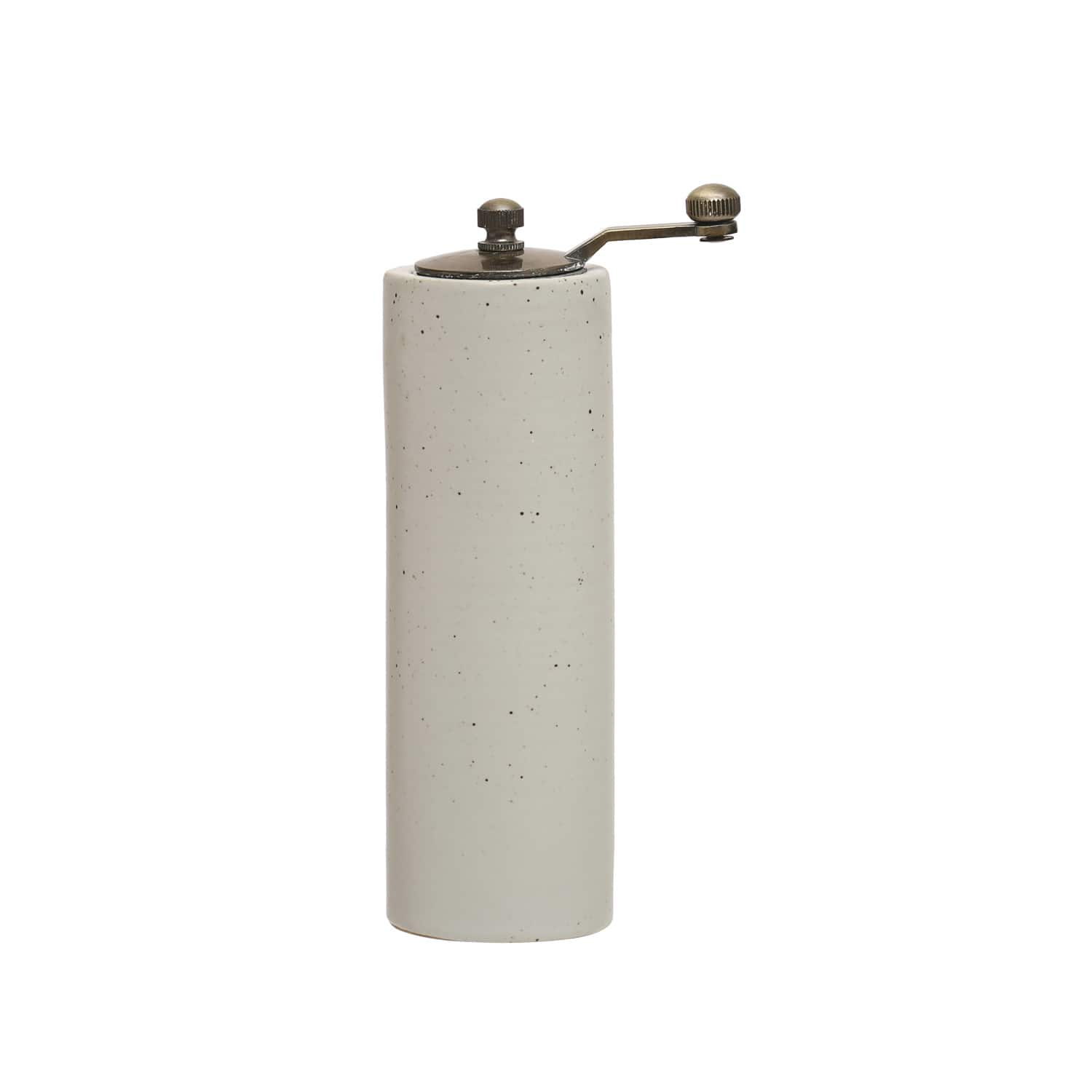 6.25&#x22; White Stoneware Salt &#x26; Pepper Grinder