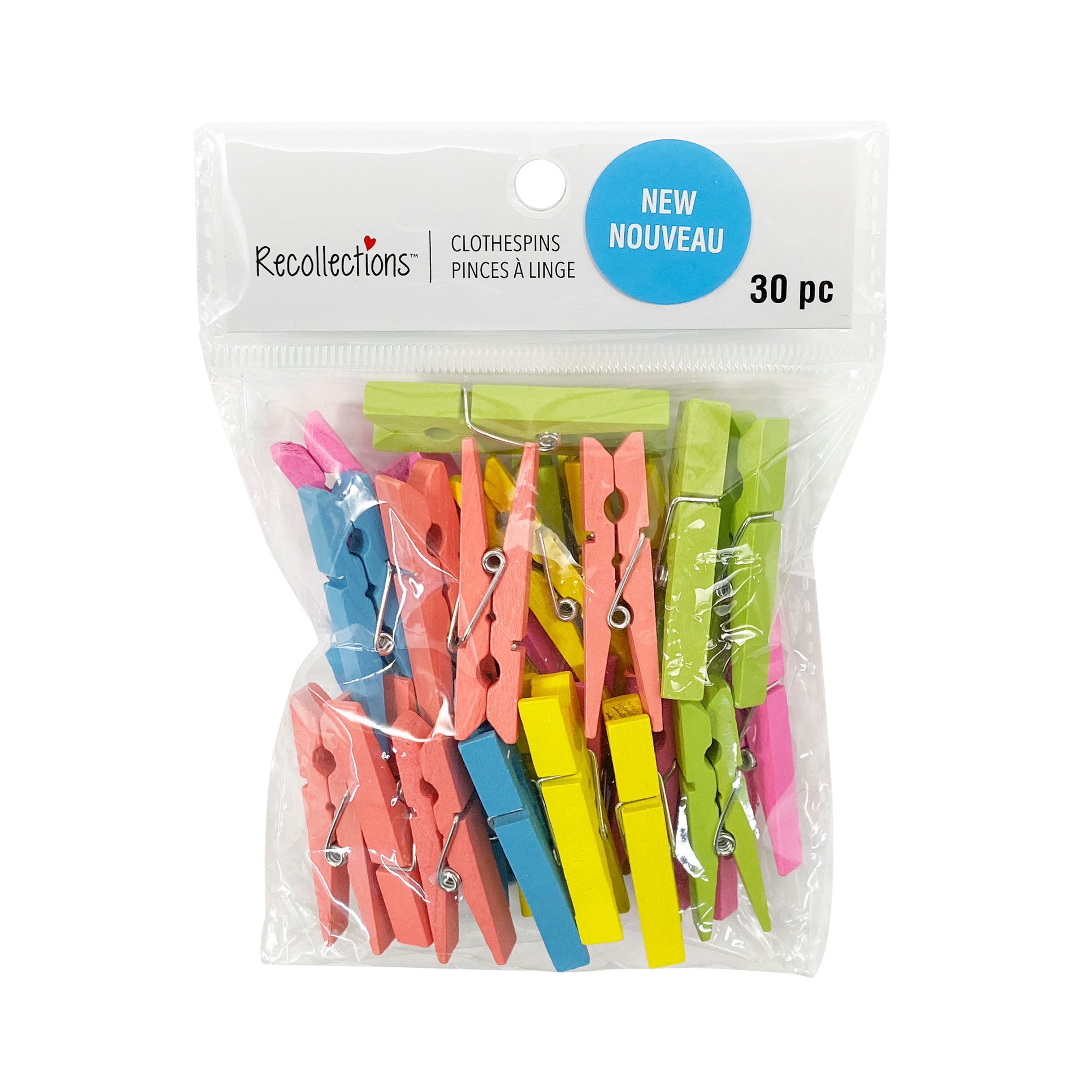 12 Packs: 30 ct. (360 total) Medium Neon Clothespins by Recollections&#x2122;