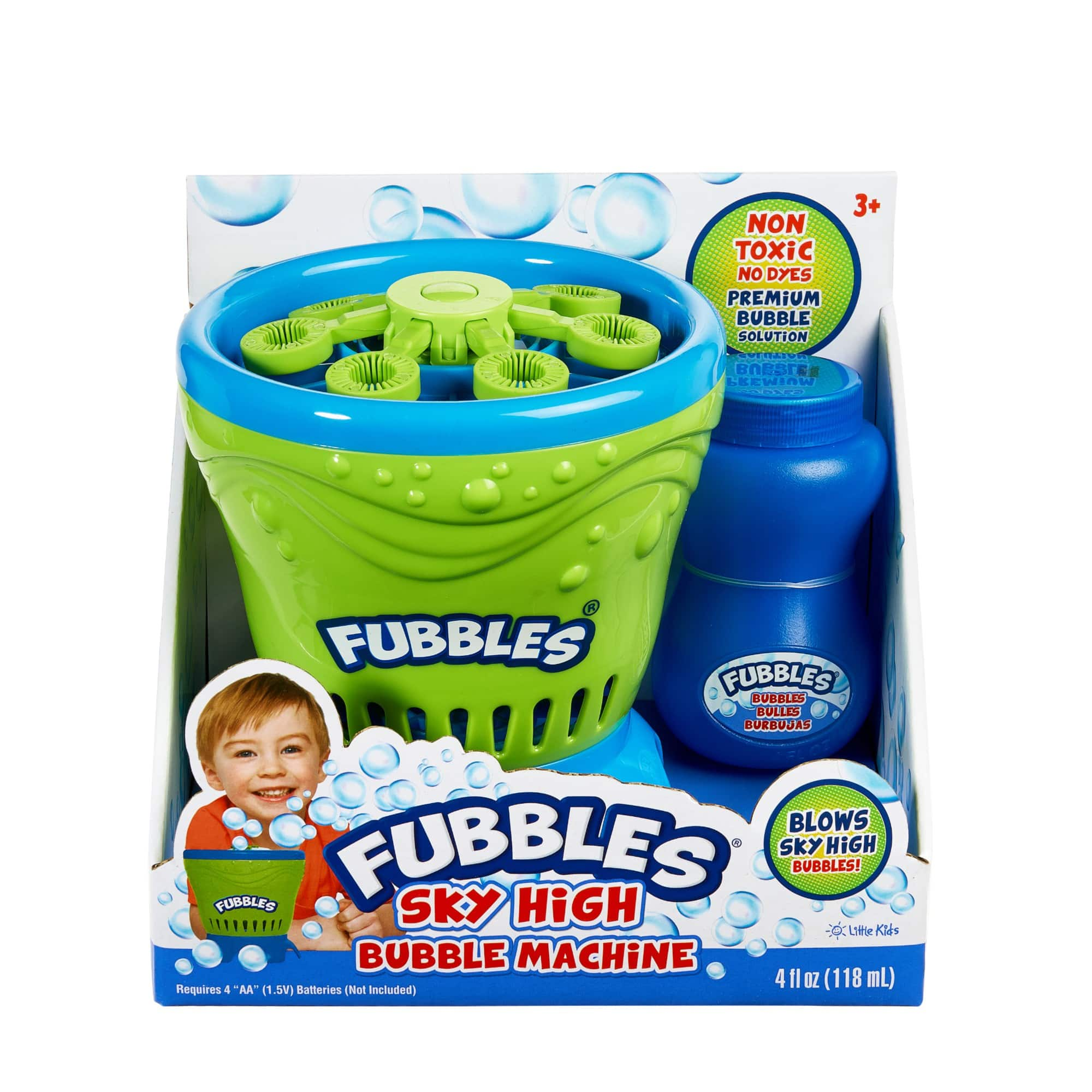 Little Kids&#xAE; Fubbles&#xAE; Blue &#x26; Green Sky High Bubble Machine