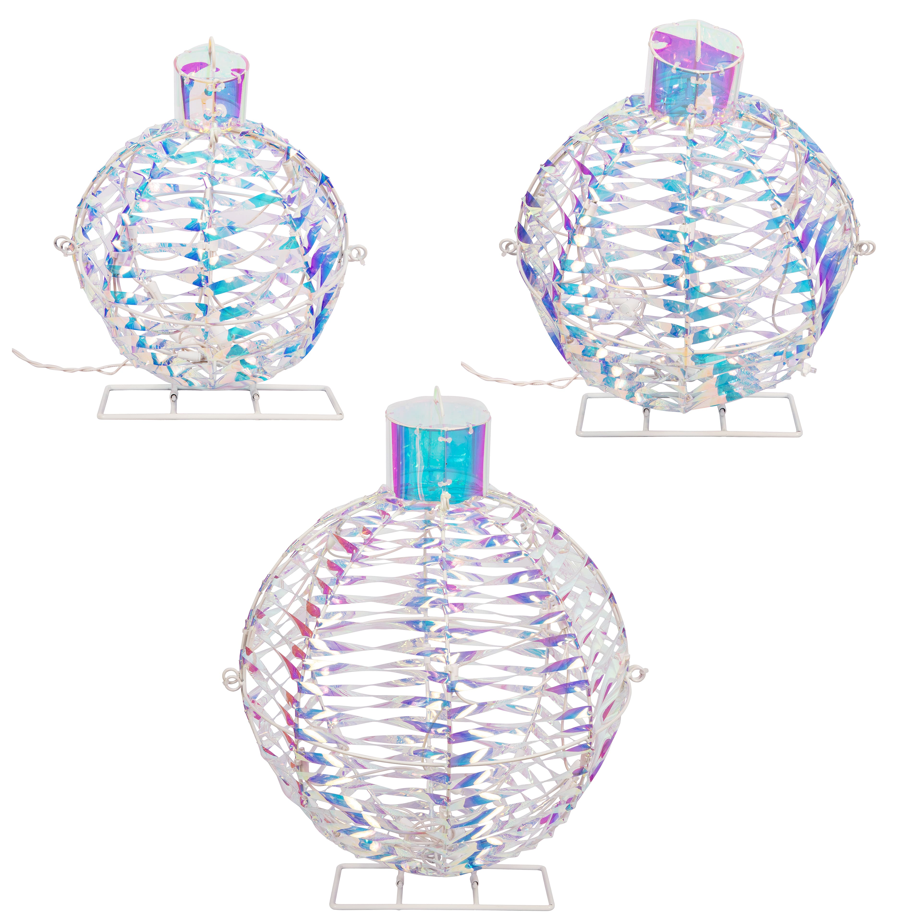 3ct. Lighted Iridescent Ornaments by Ashland&#xAE;