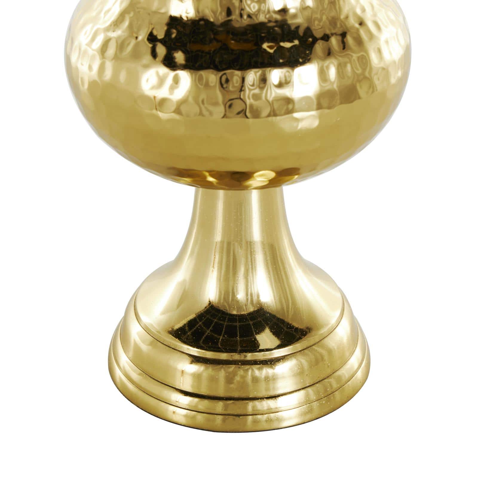 13" Gold Aluminum Hammered Goblet Vase