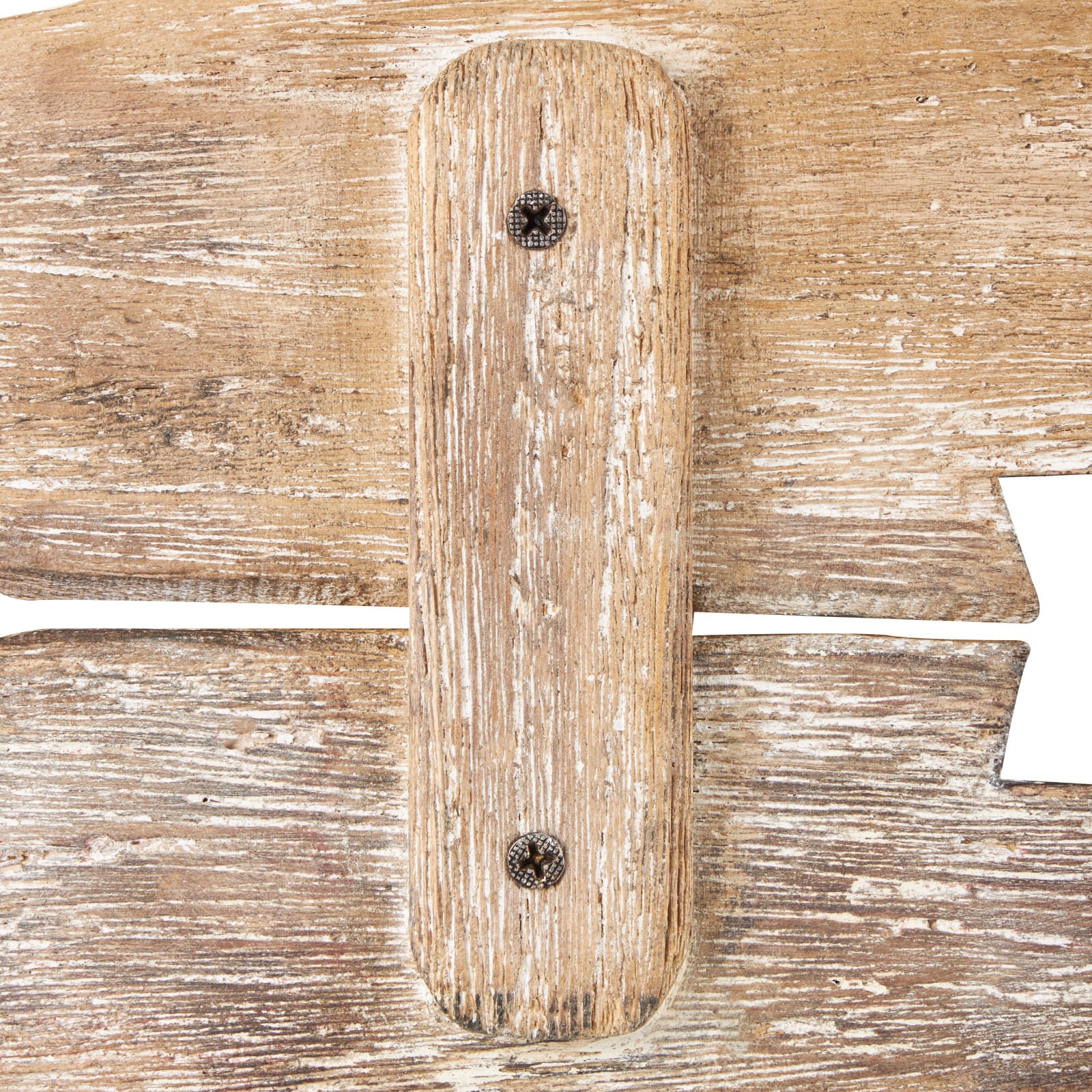 Handmade Whitewashed Brown Wood Live Edge Wall Hook with 5 Fish-Shaped Hangers