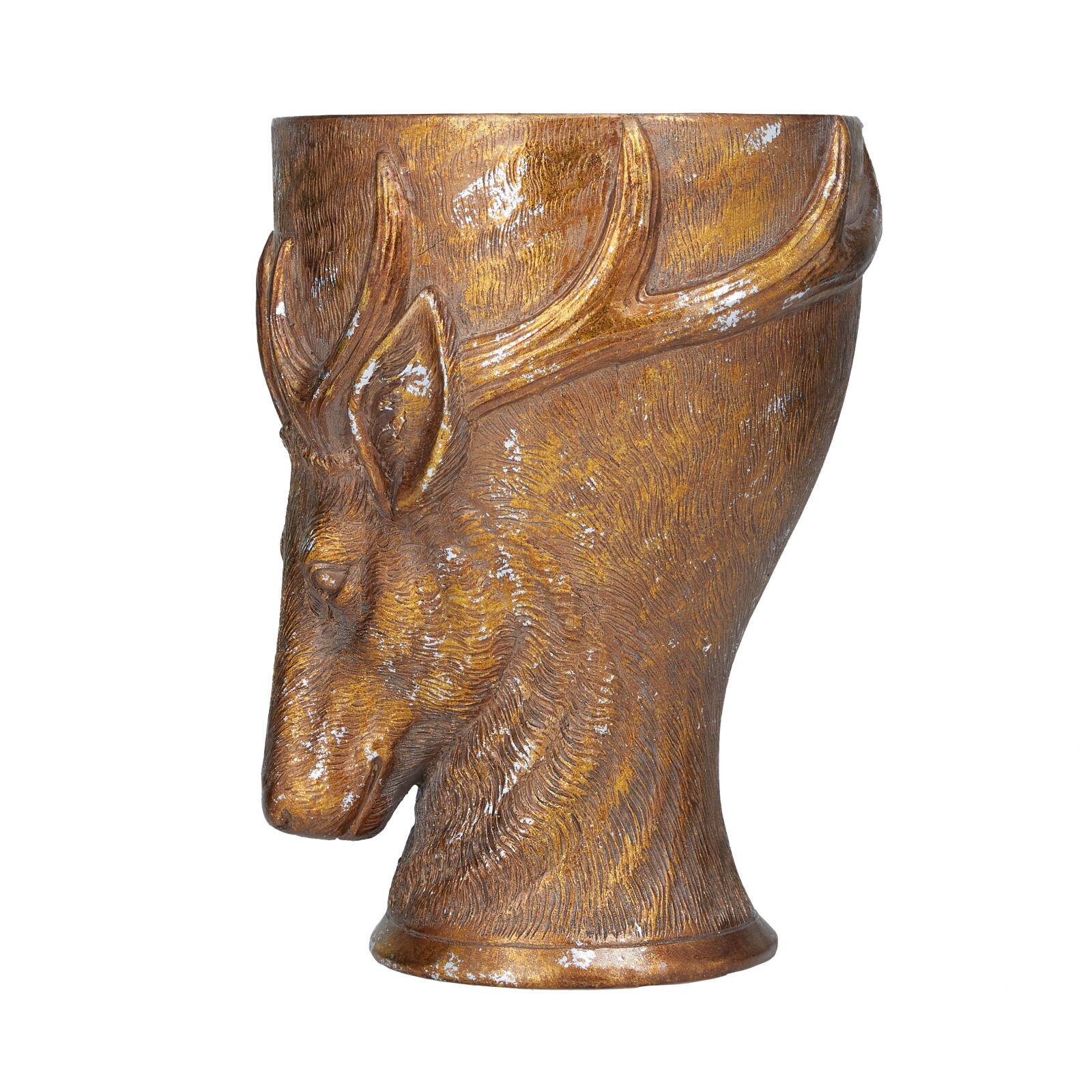 Bronze Polystone Traditional Planter, 14&#x22; x 10&#x22; x 10&#x22;