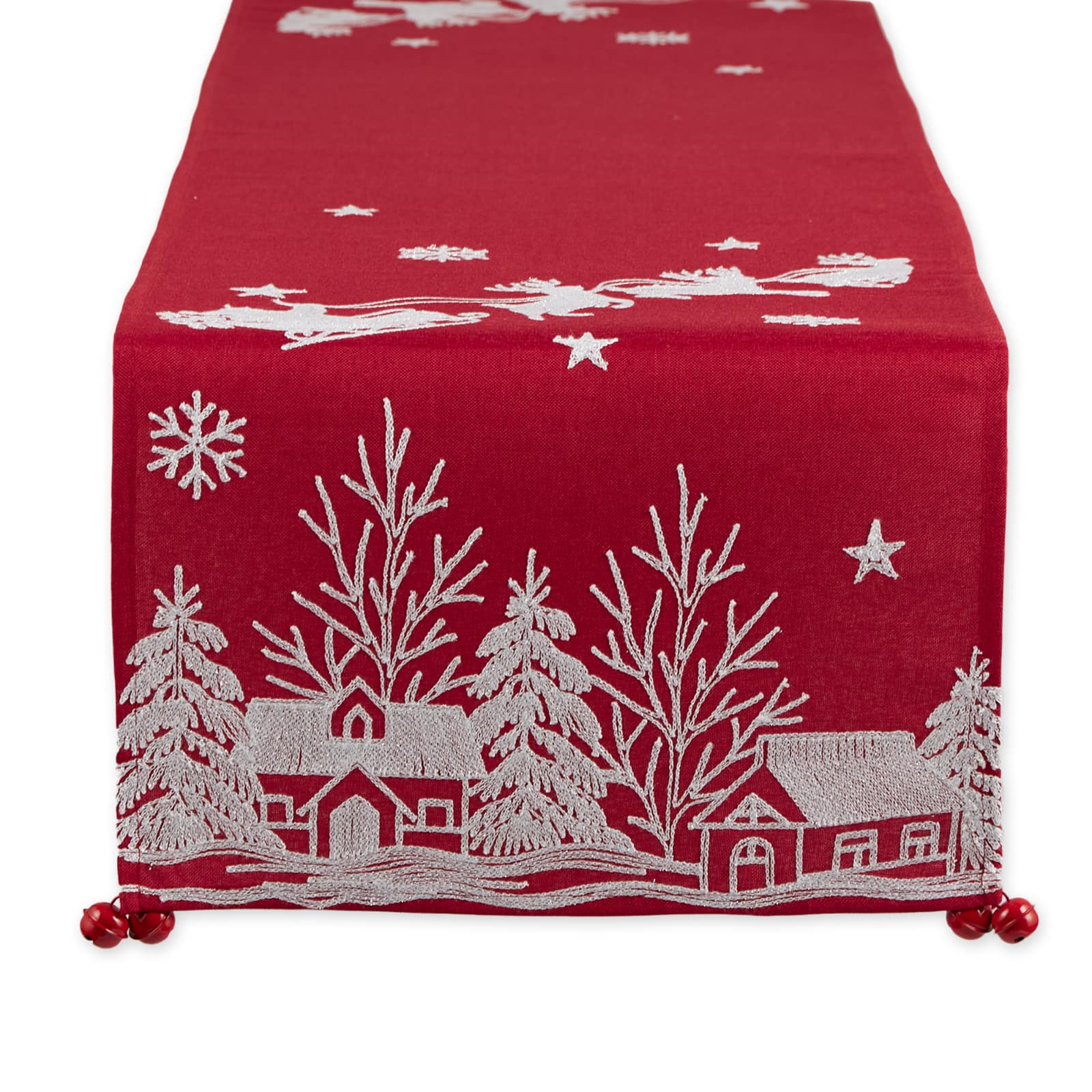 DII&#xAE; 70&#x22; Santa&#x27;s Sleigh Embroidered Table Runner