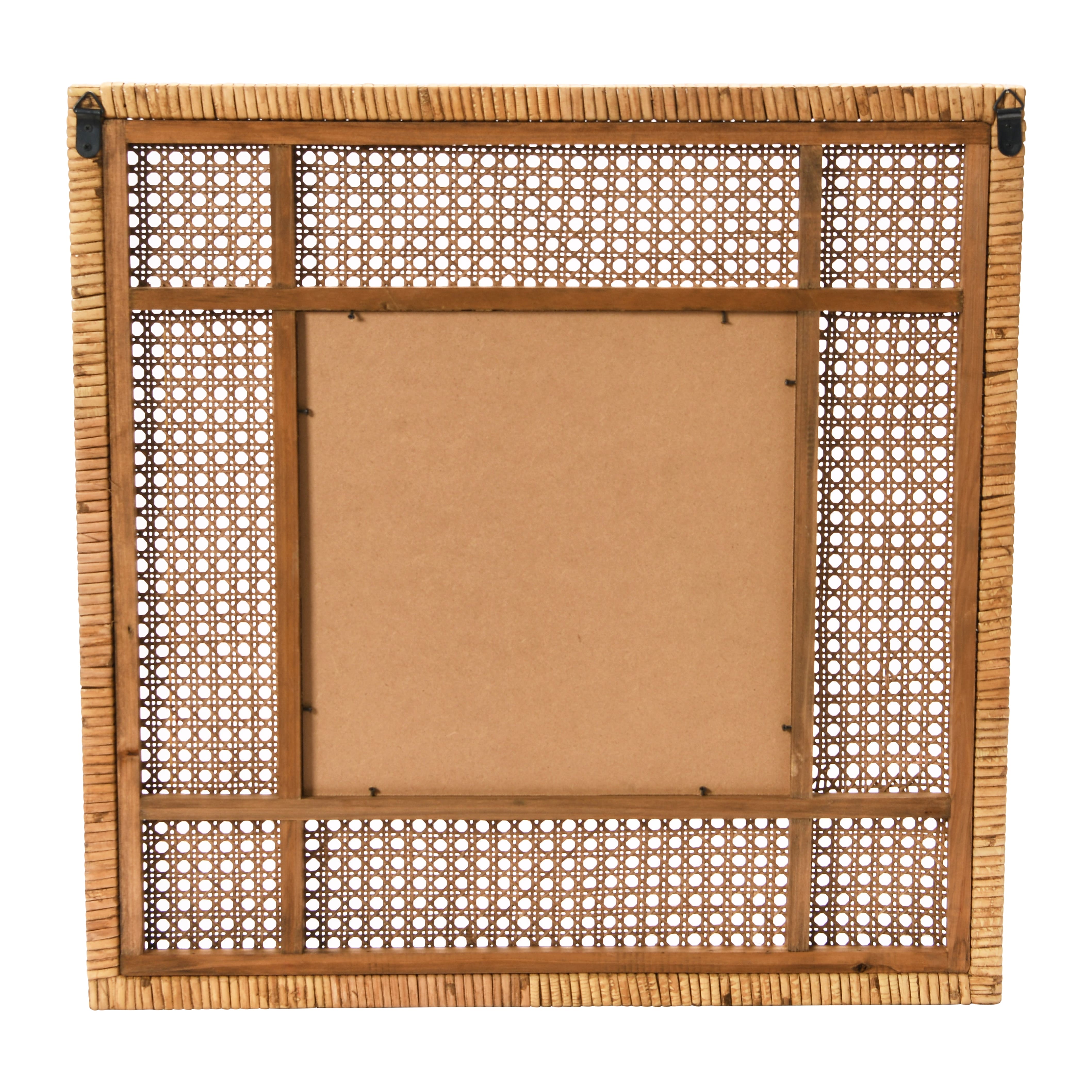 Natural Square Rattan Framed Wall Mirror