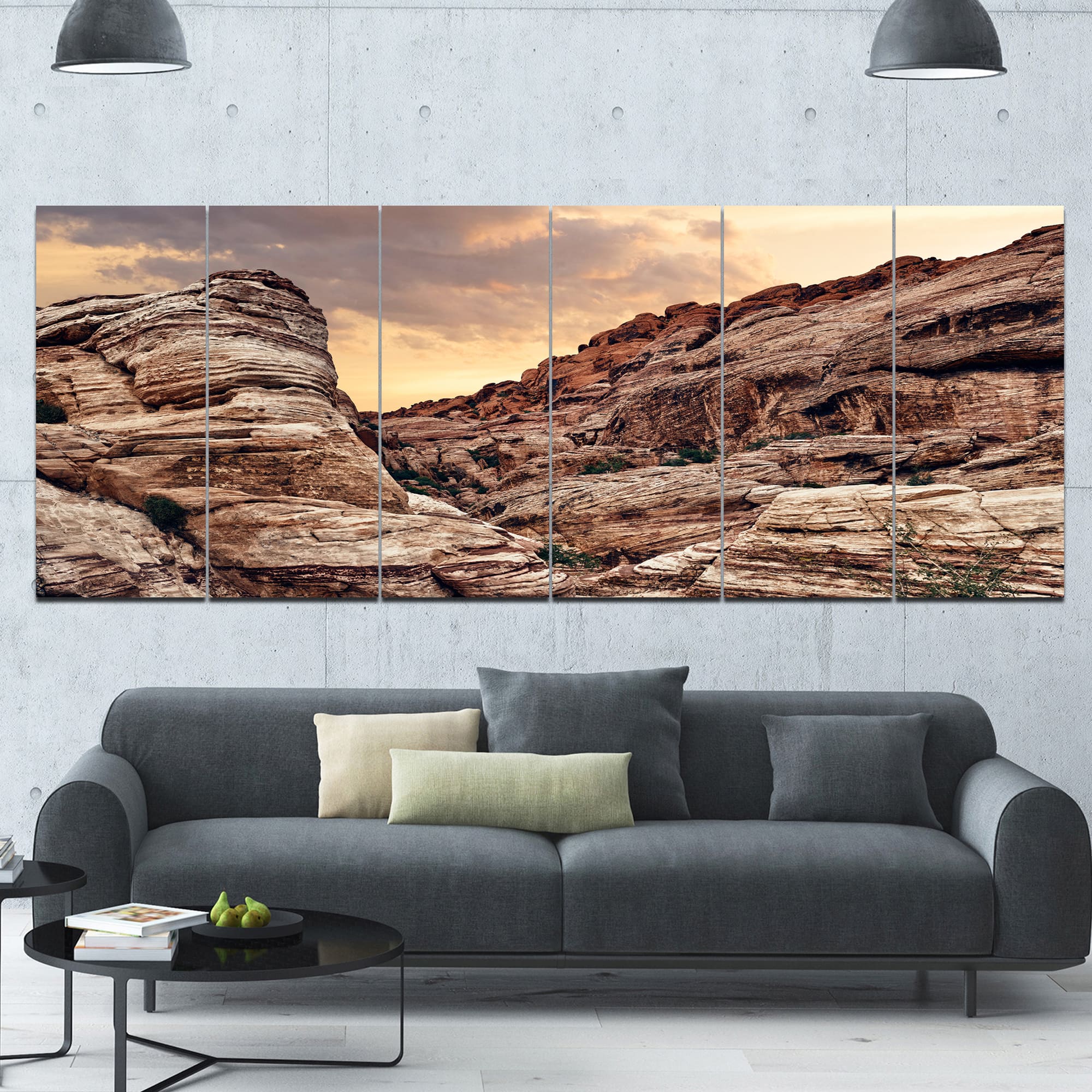 Designart - Scenic Red Rock Canyon in Nevada - Landscape Canvas Art Print