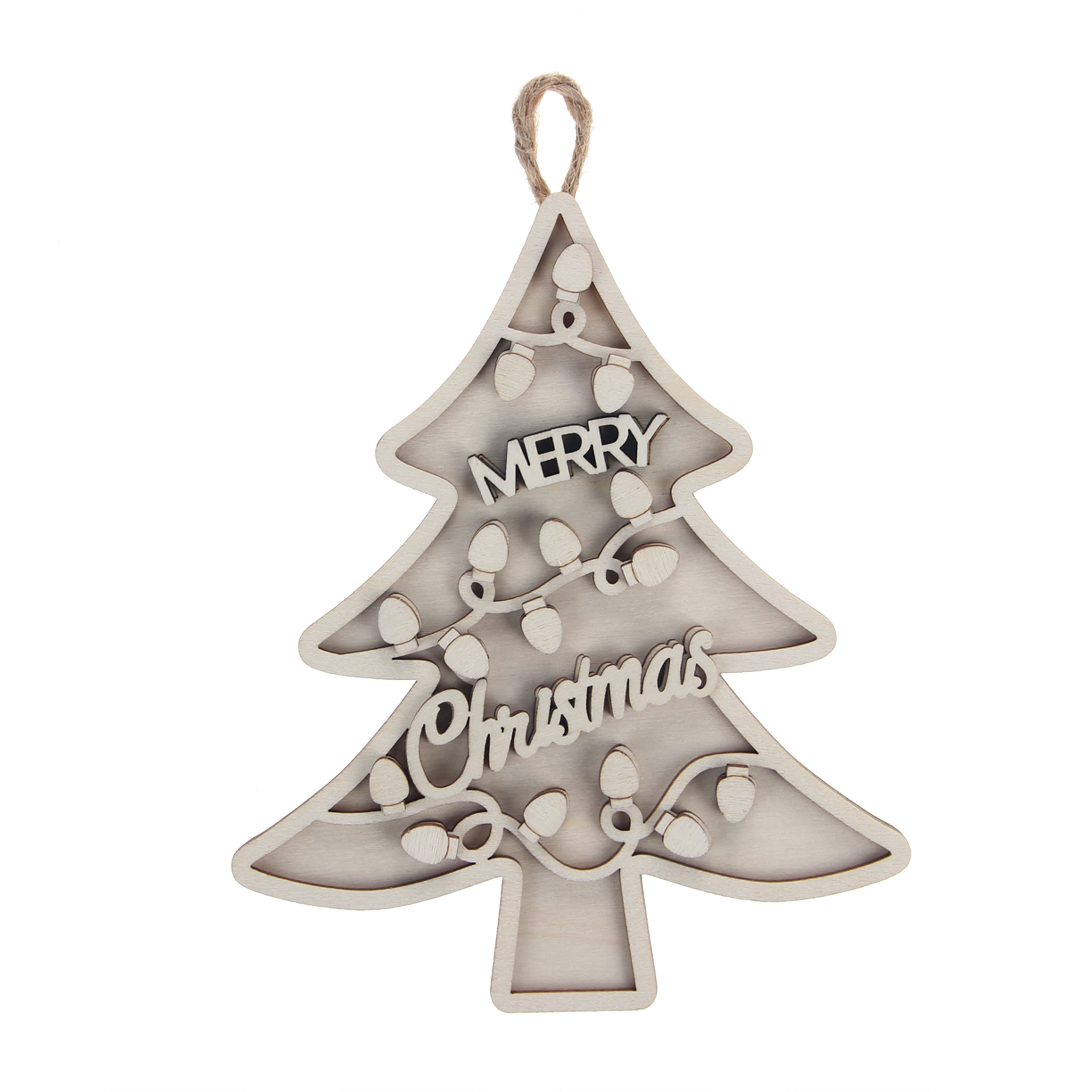 6&#x22; Merry Christmas Tree DIY Wood D&#xE9;cor Kit by Make Market&#xAE;