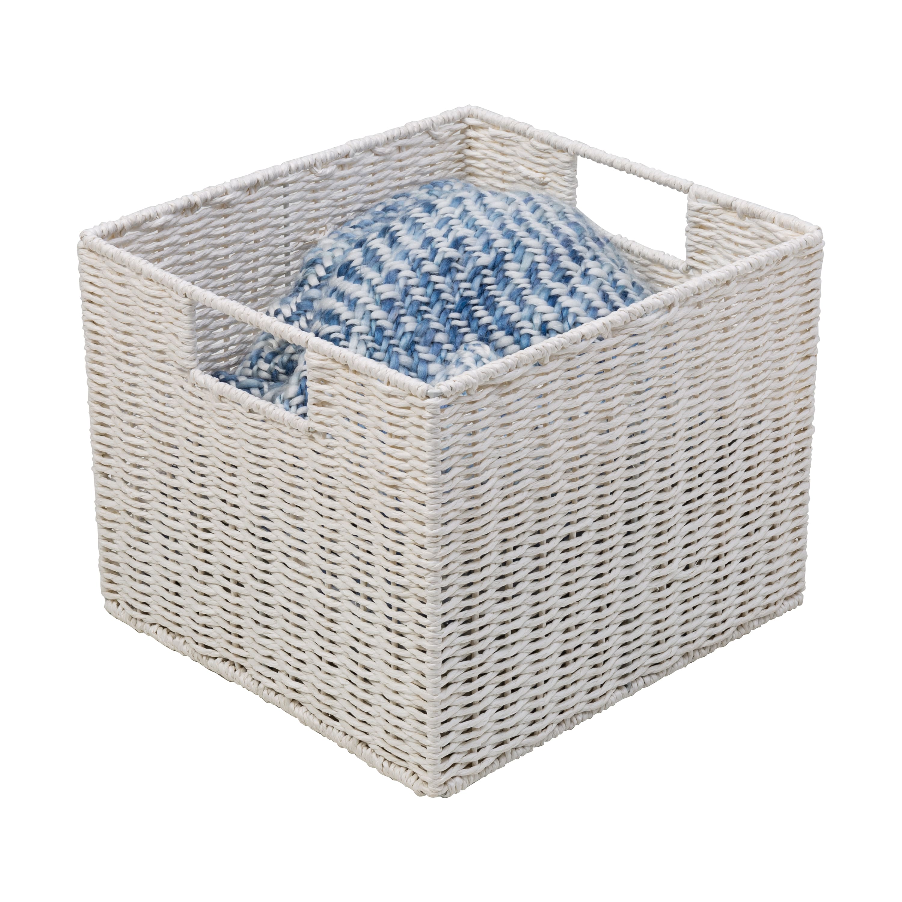 Honey Can Do White Parchment Cord Storage Basket