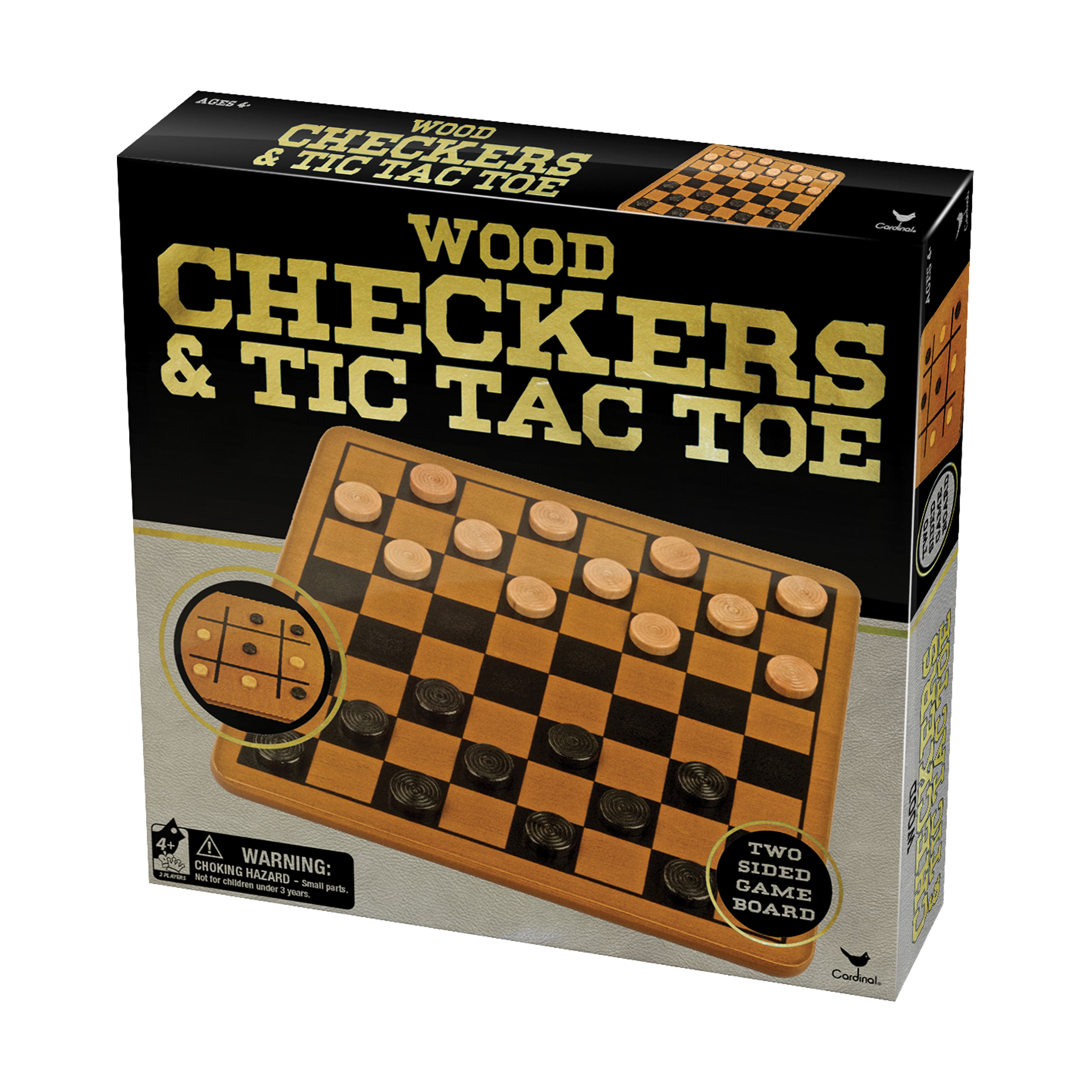 Solid Wood Checkers & Tic Tac Toe Game Set | Michaels