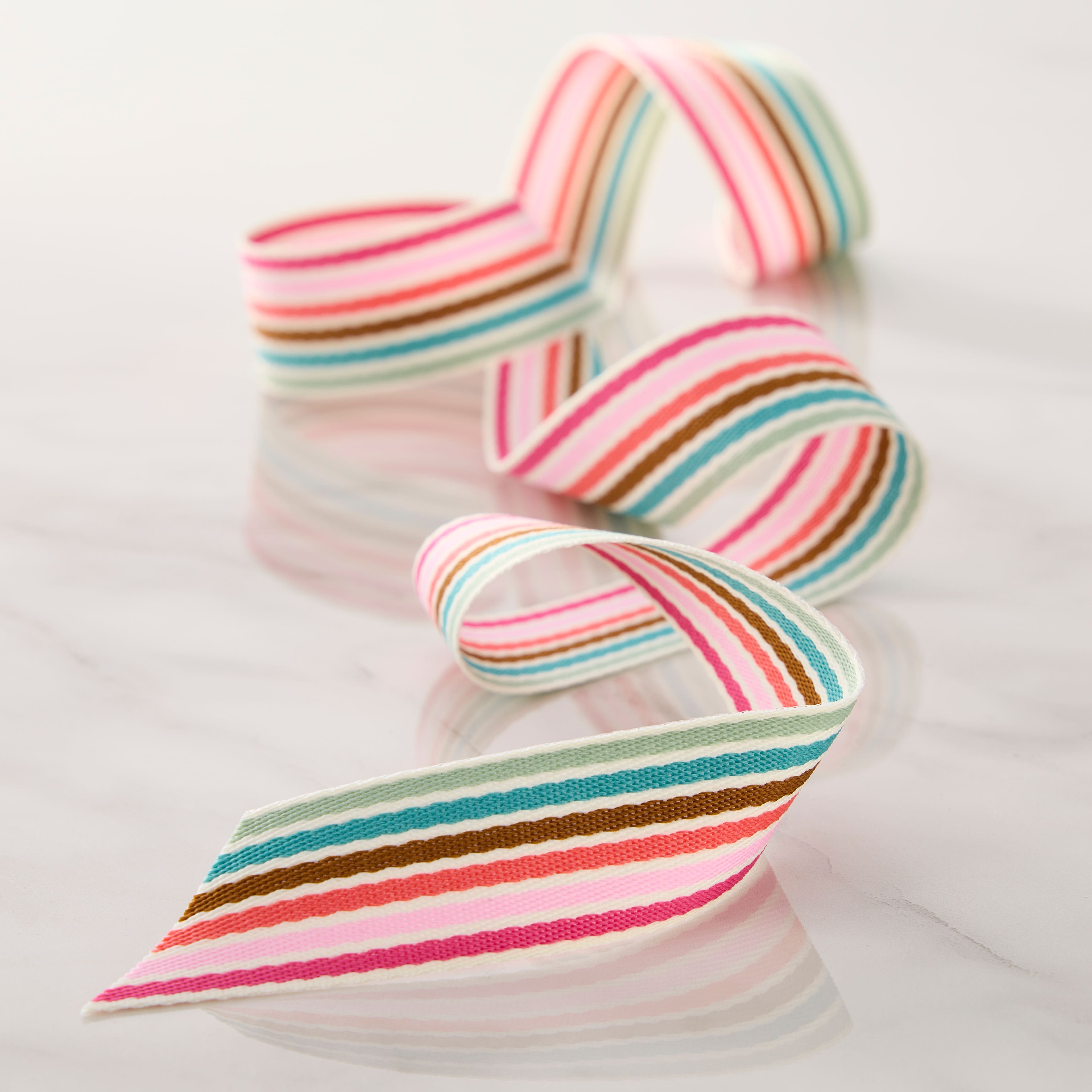 1&#x22; x 5yd. Multicolor Striped Ribbon by Celebrate It&#xAE; Classic