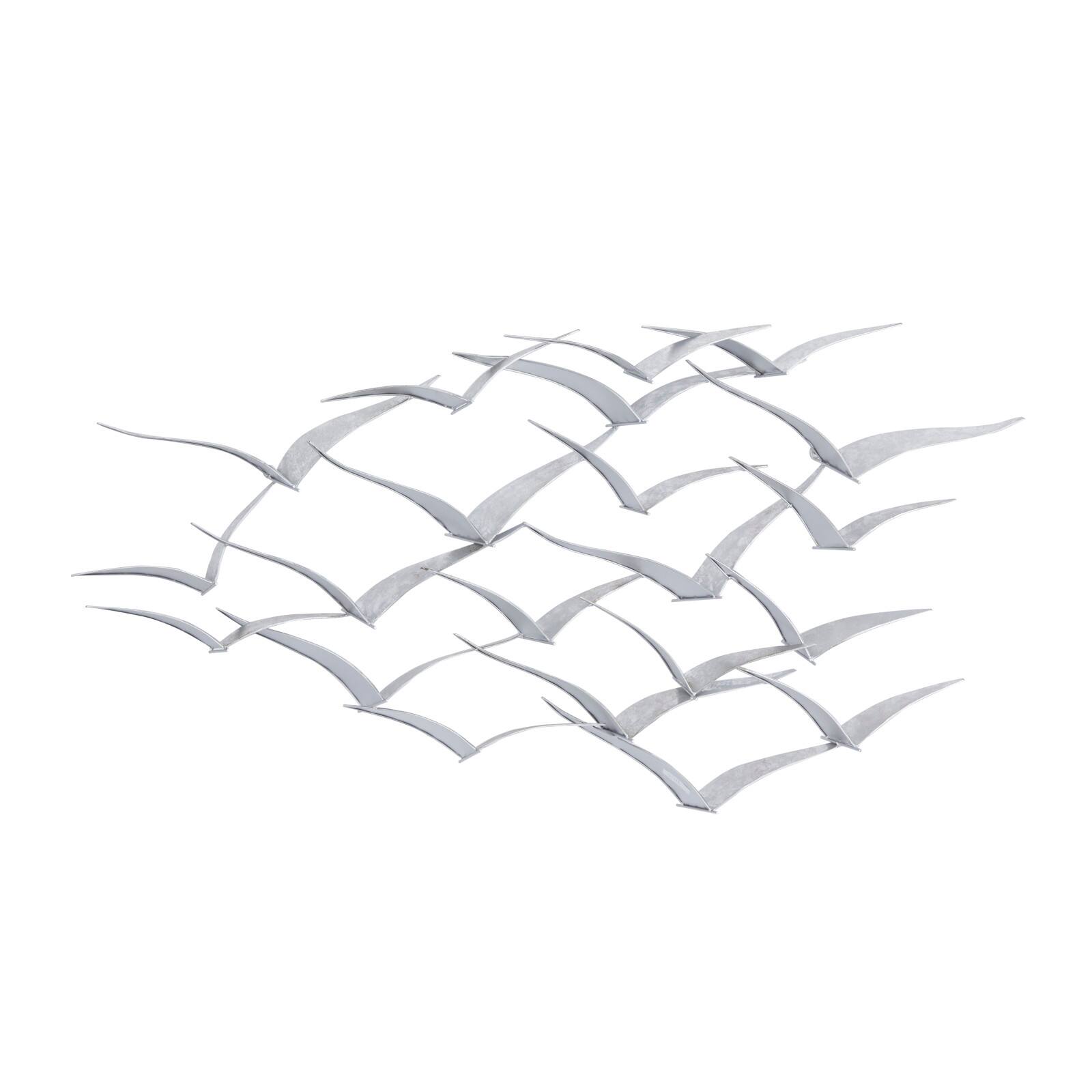 Silver Metal Contemporary Wall Decor, 25" x 48" x 3"