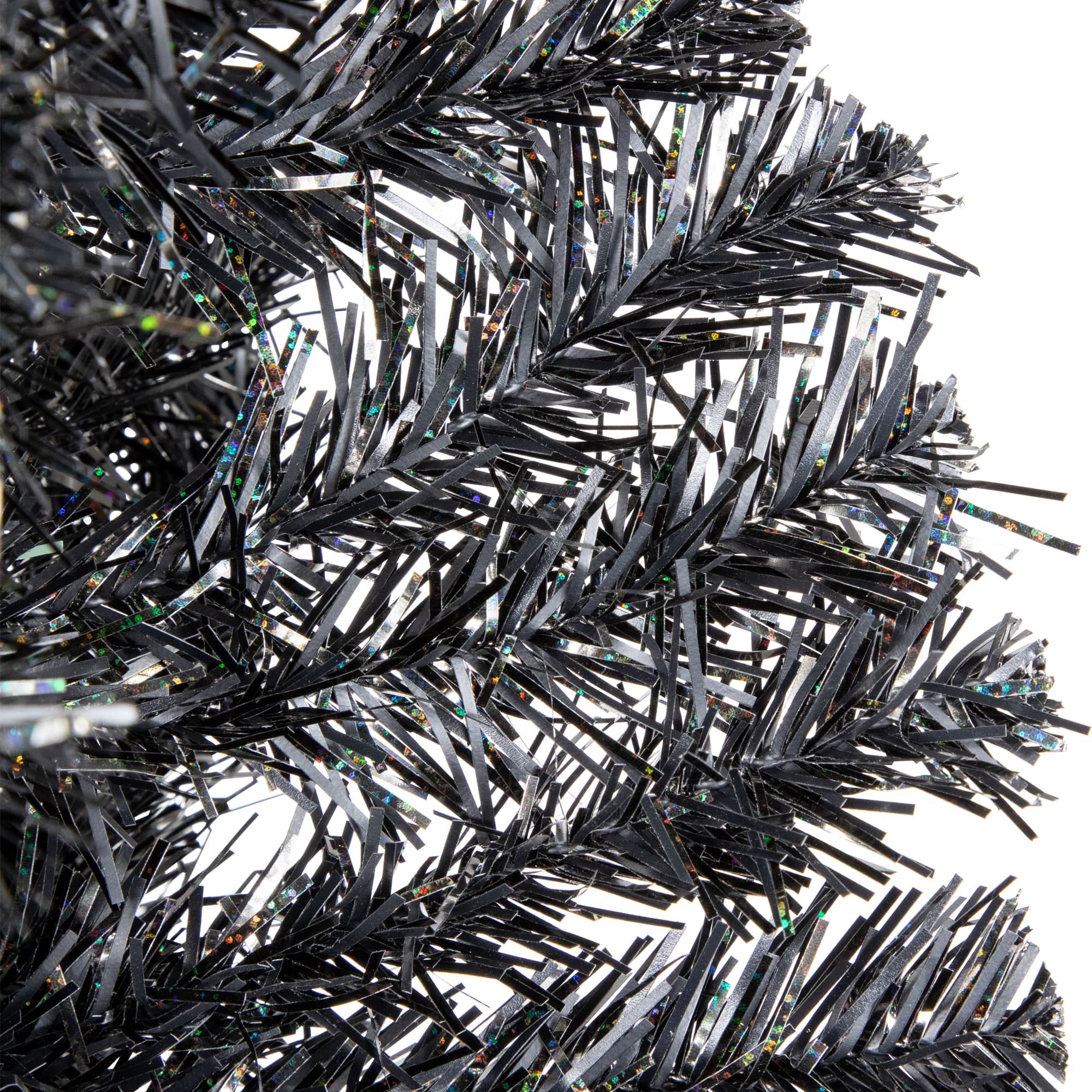 6ft. Iridescent Charcoal Slim Halloween Tinsel Tree