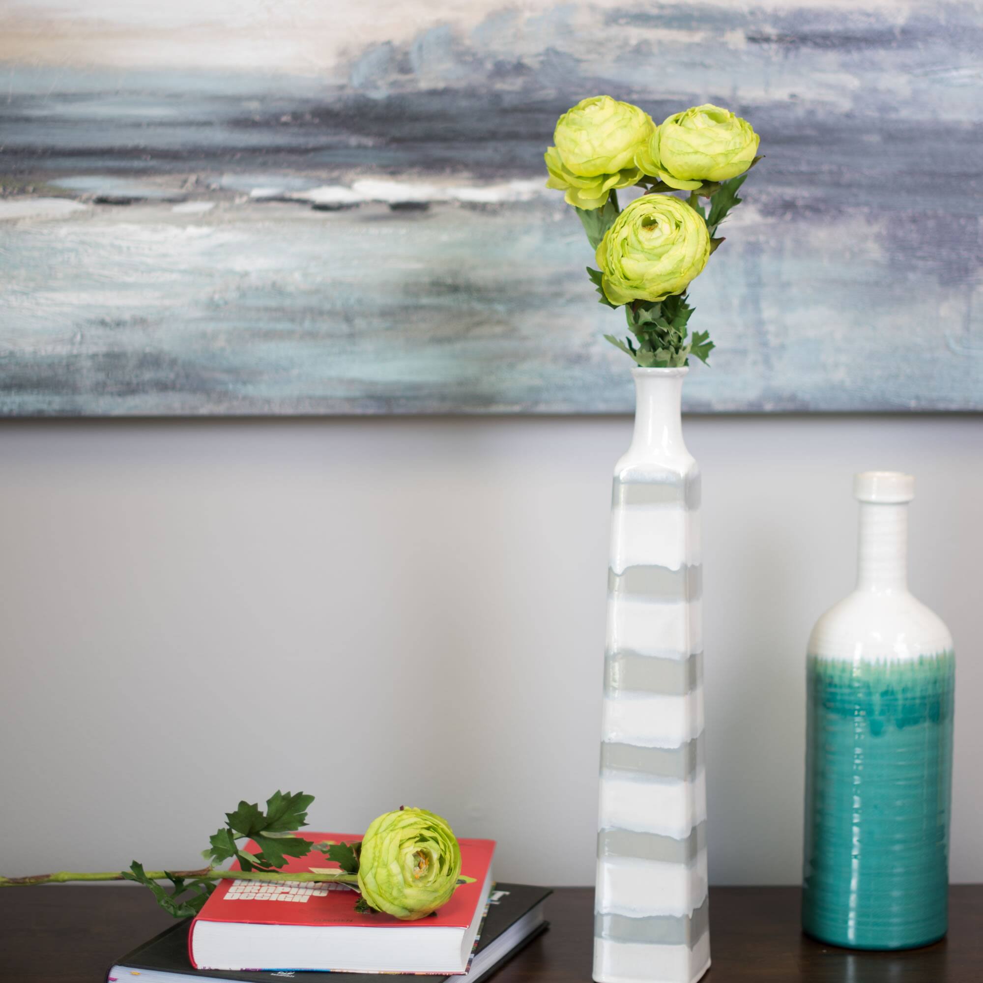 23&#x22; Green Ranunculus Artificial Stem, 4ct.