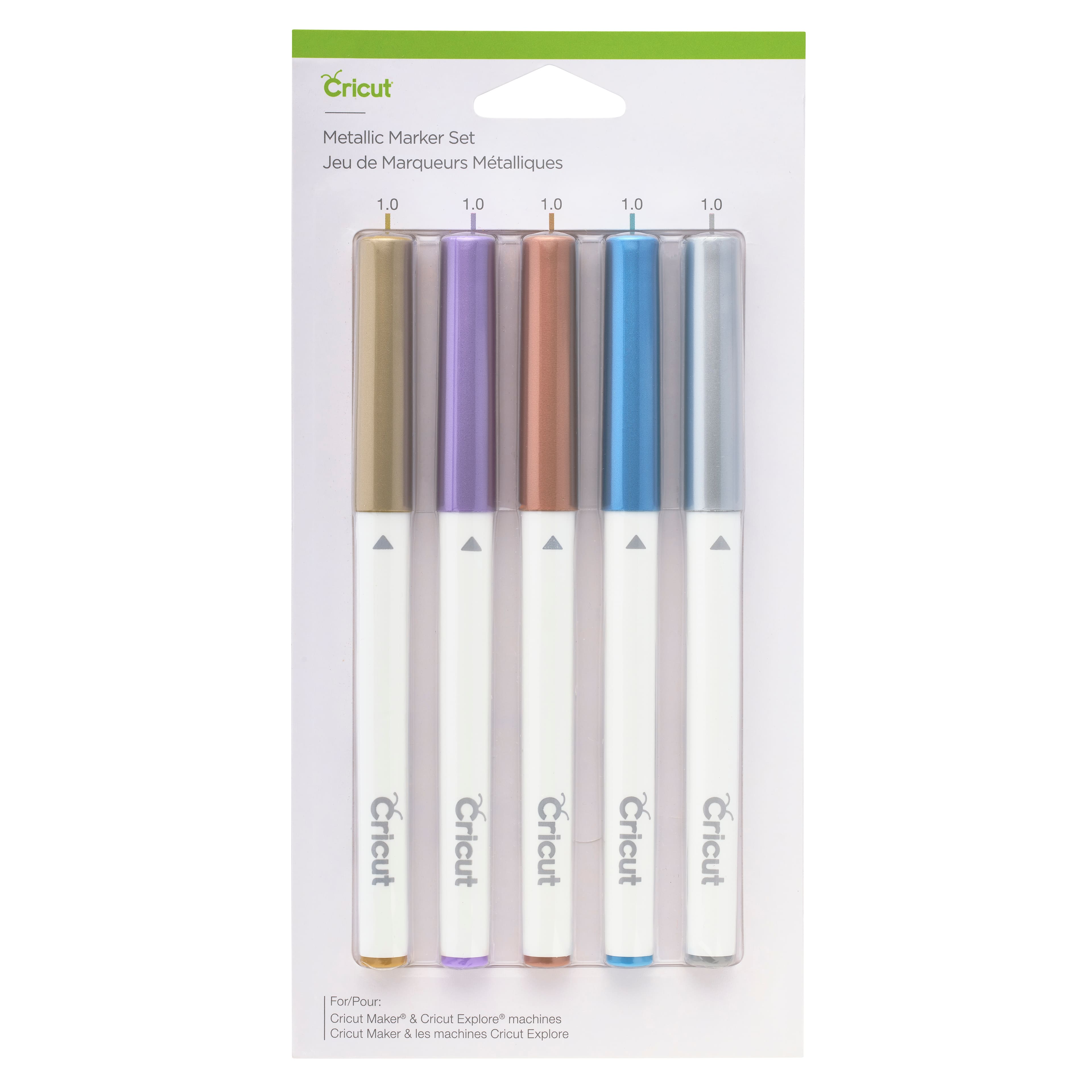 Ensemble de stylos métalliques à pointe moyenne Cricut, 5 pièces