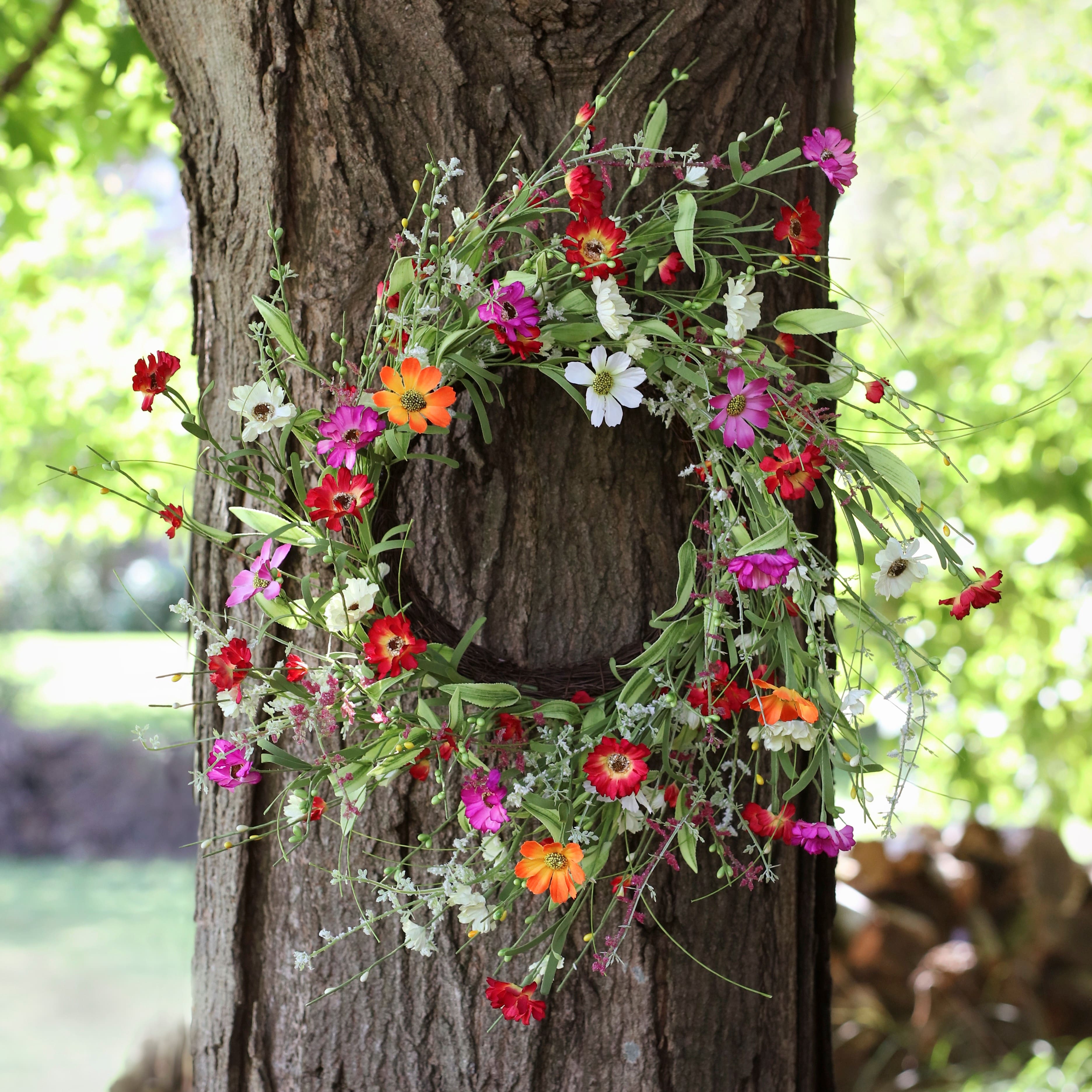 22&#x22; Multicolor Mixed Wildflower Wreath