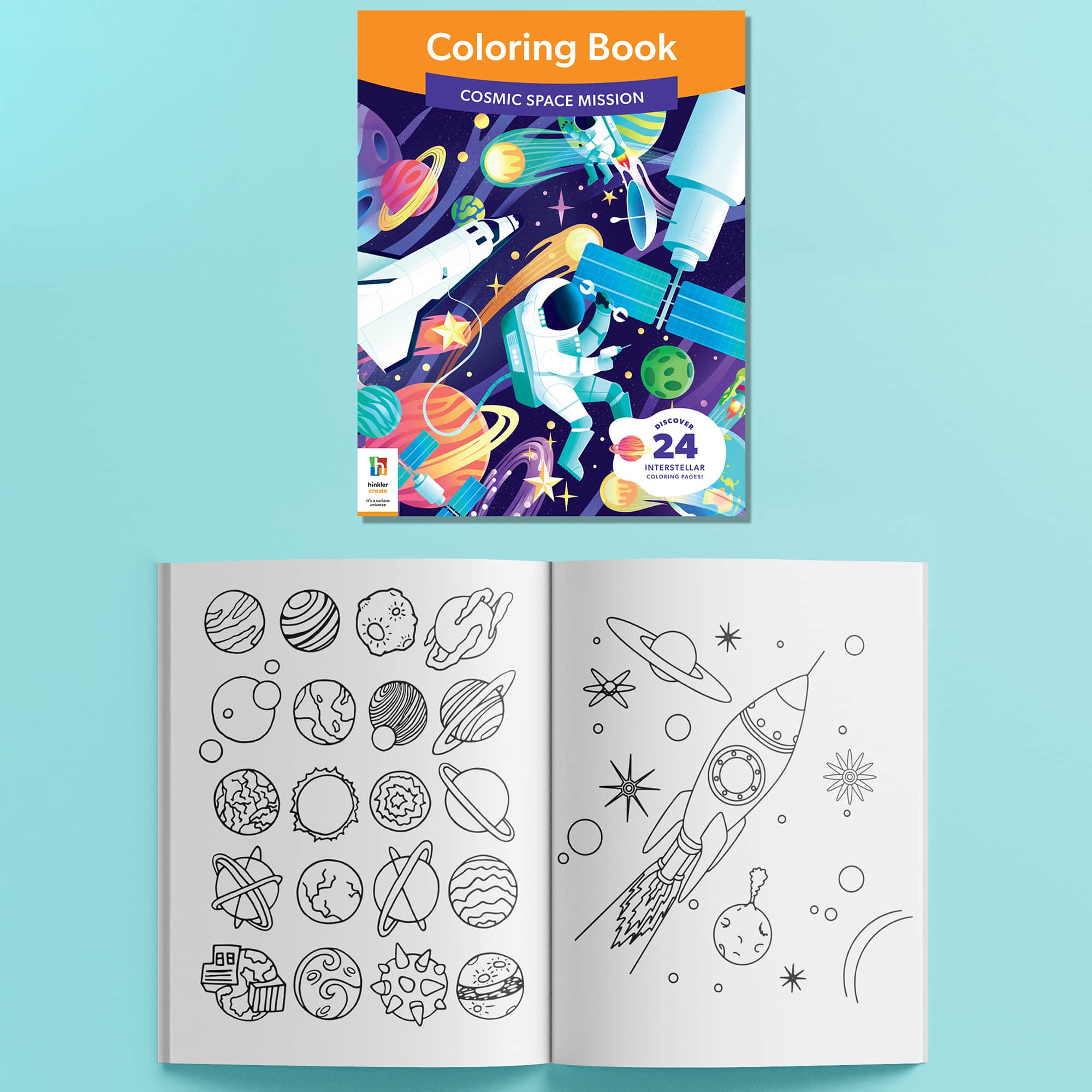 Hinkler Jr. Jigsaw Cosmic Space Mission Shiny Shaped 100 Piece Puzzle & Coloring Book