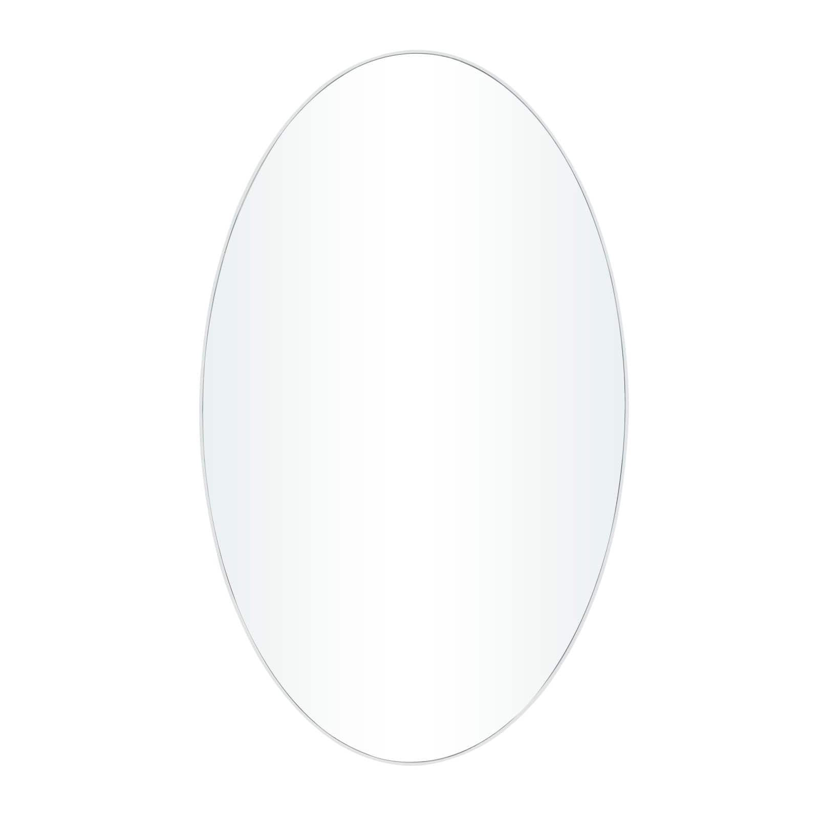 White Contemporary Wall Mirror, 24&#x22; x 1&#x22; x 40&#x22;