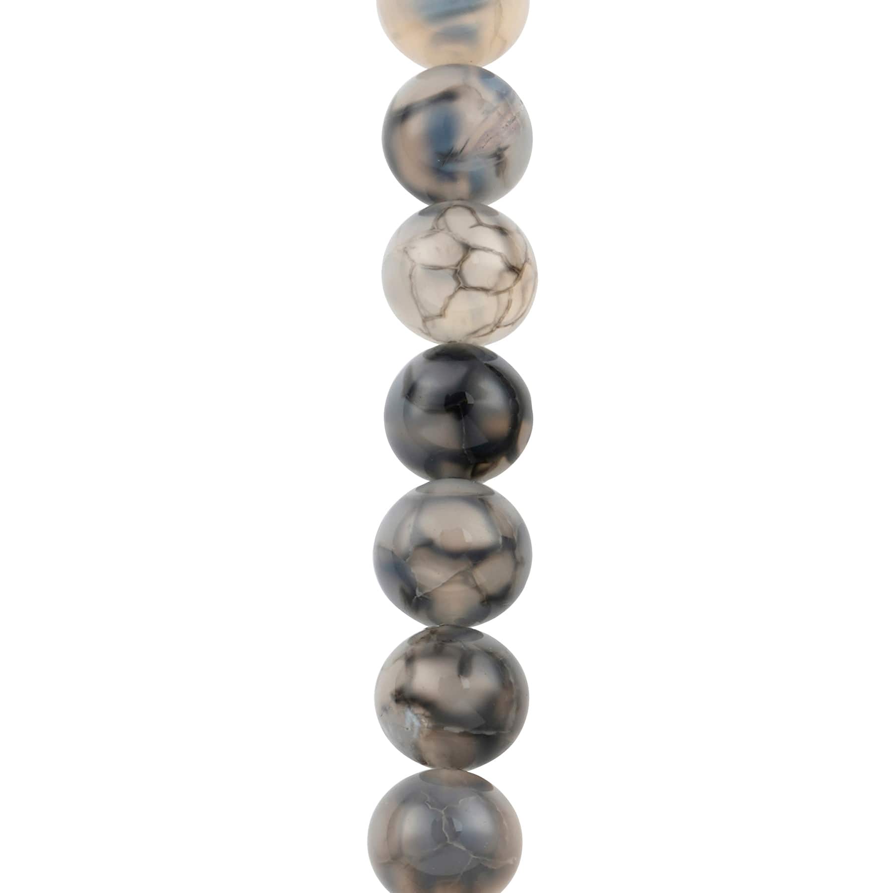 Perles rondes en agate noire rutilée de Bead Landing, 10 mm