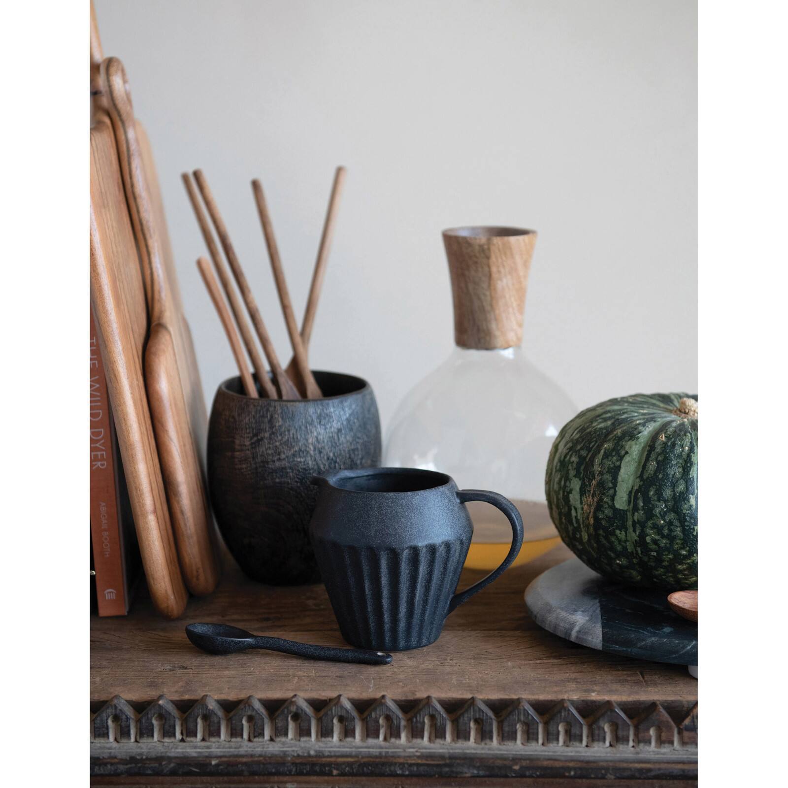 Hello Honey® 14oz. Matte Black Glazed Stoneware Creamer