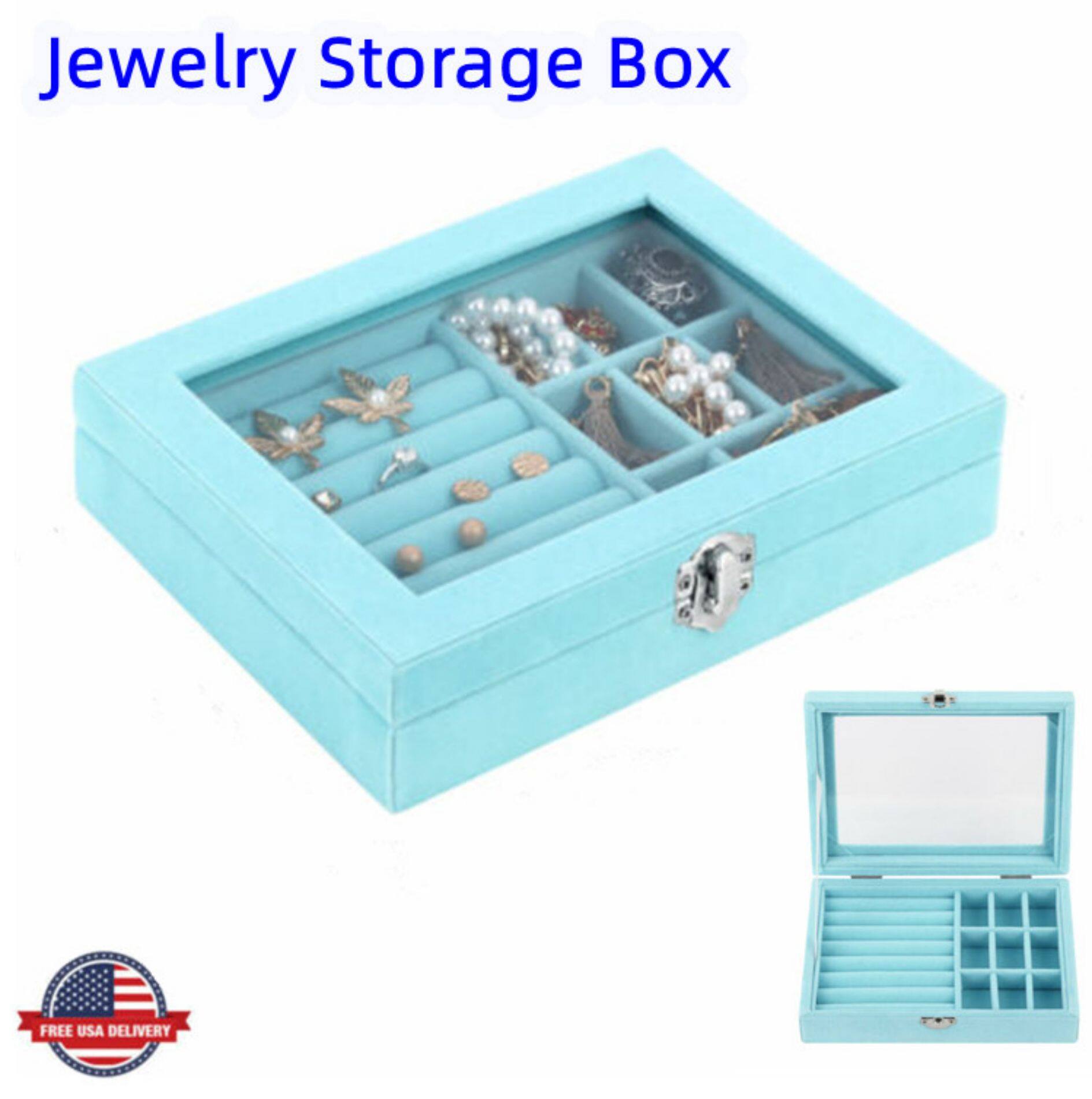 NEX™ 8" Velvet Jewelry Organizer For Earring and Rings