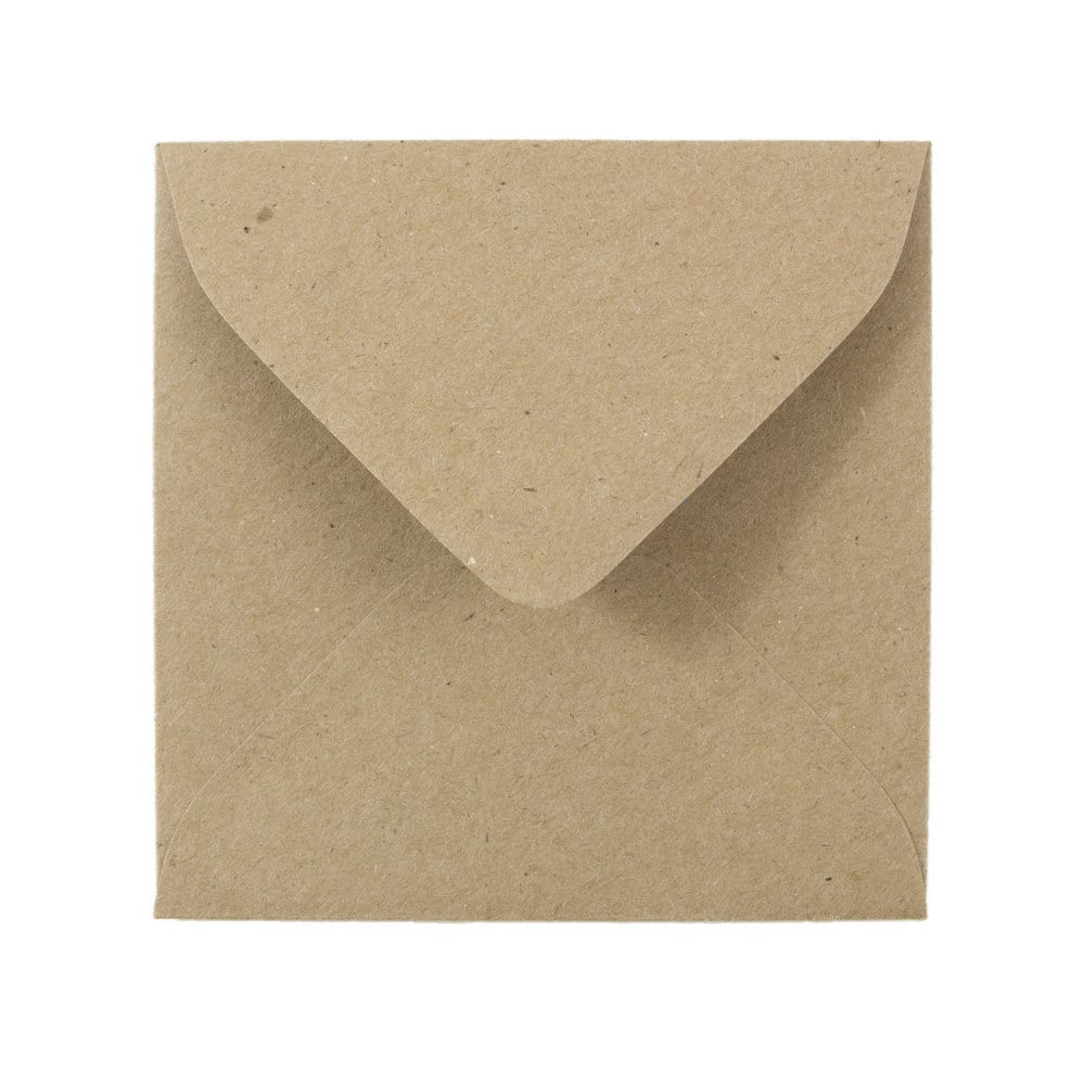 JAM Paper 3.13&#x22; x 3.13&#x22; Brown Kraft Bag Square Recycled Invitation Envelopes
